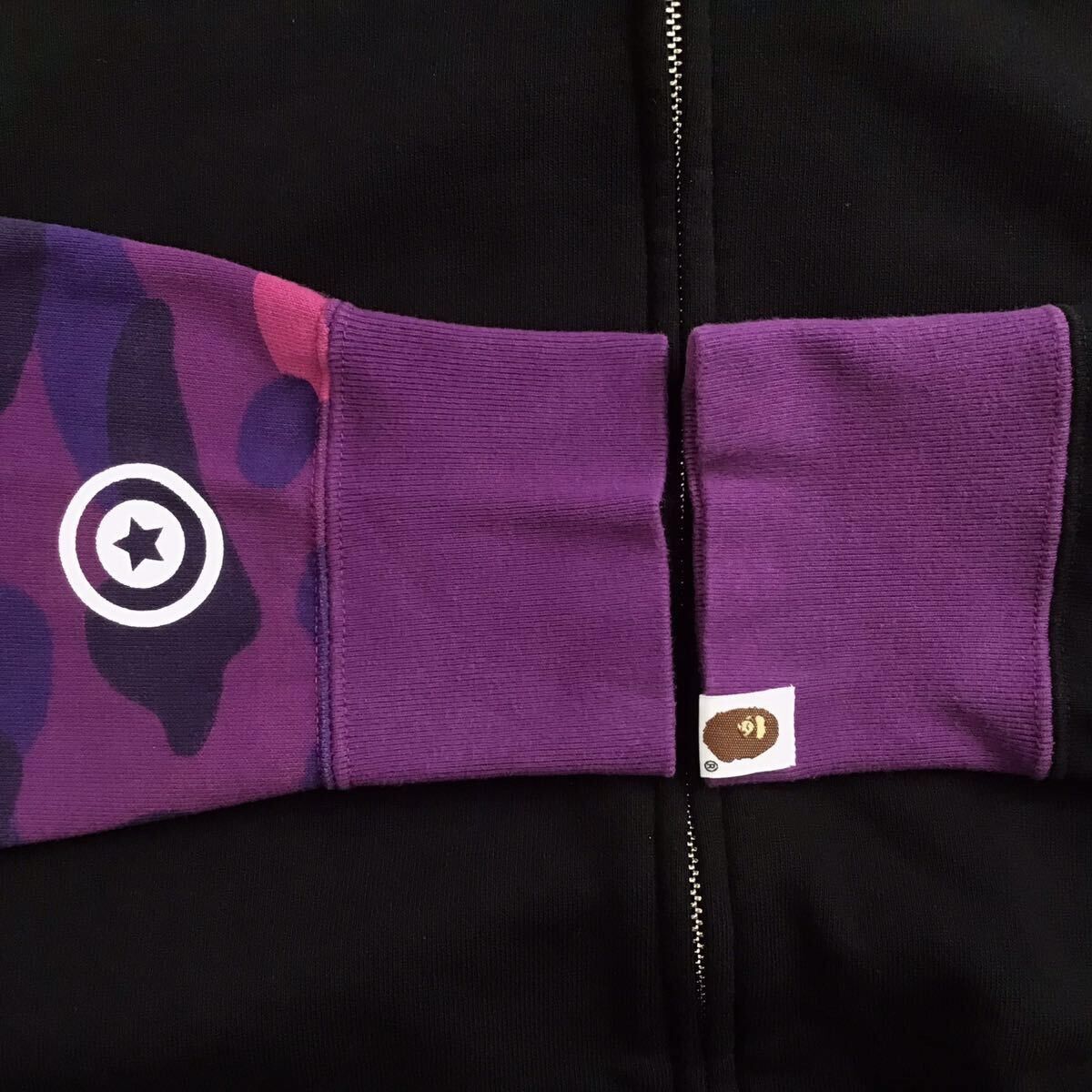 Bape BAPE Black x purple camo shark full zip hoodie a bathing ape Size US M / EU 48-50 / 2 - 6 Thumbnail