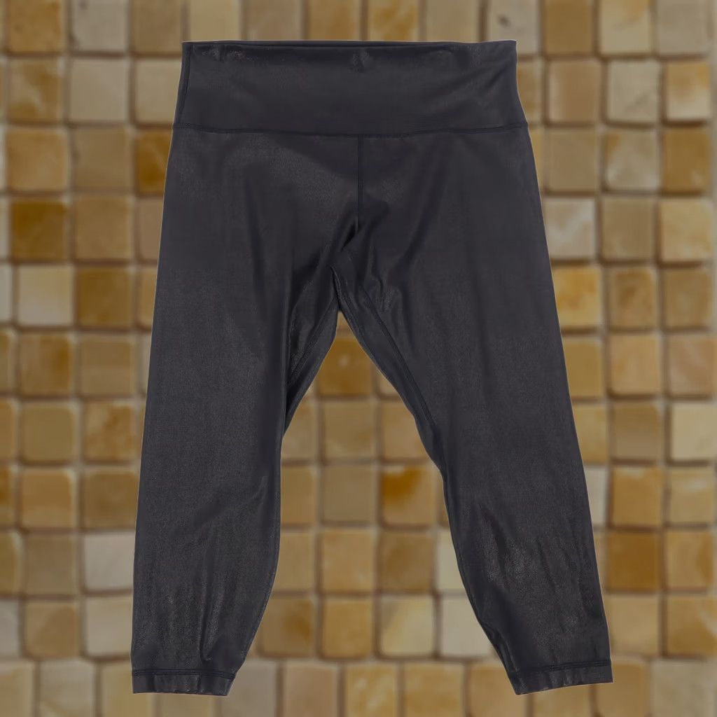 Lululemon Lululemon Align Pant Women's 25" Inseam Black Size 18 High Rise Leggings Shine Foil Print Flecked Pattern Size 40" / US 18 - 1 Thumbnail