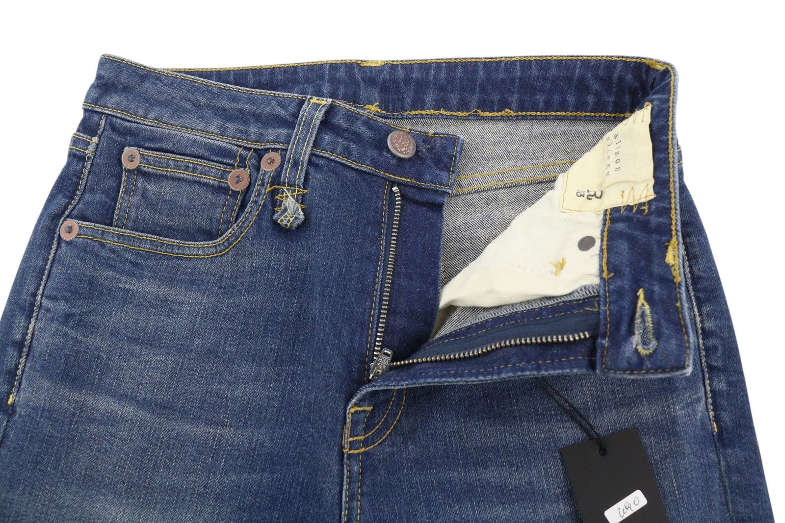 R13 ALISON SKINNY 27 Lily Blue FX Faded Washed Zip 86348 Size 27" / US 4 / IT 40 - 4 Thumbnail