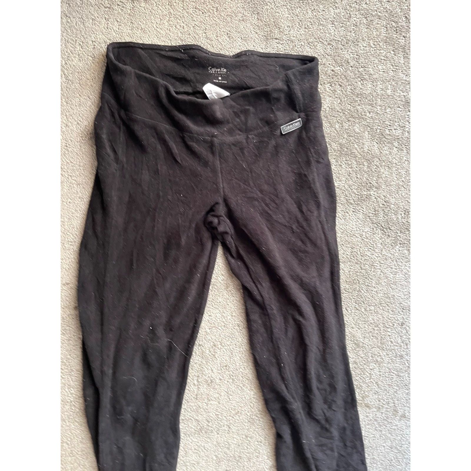 Calvin Klein Calvin Klein Performance Leggings Medium Black Waistband Pants Size 32" / US 10 / IT 46 - 2 Thumbnail