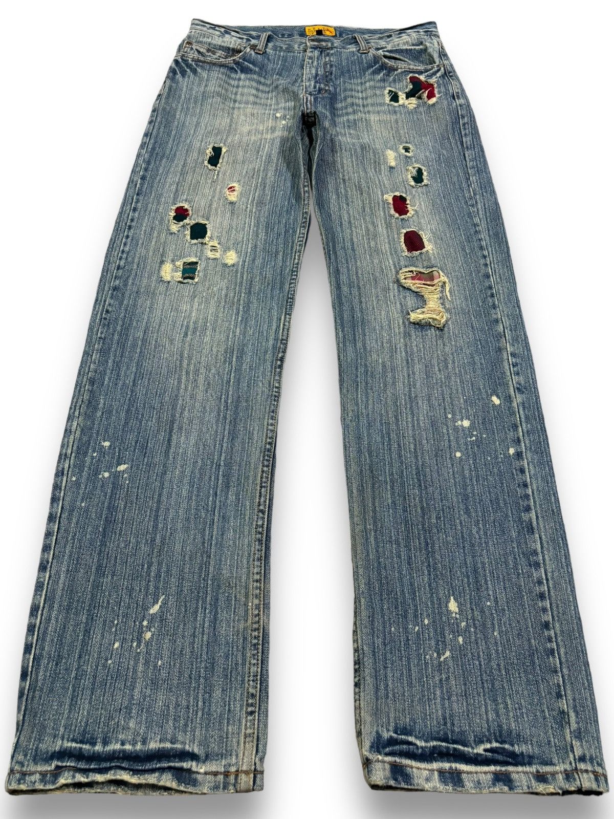 Hysteric Glamour Vintage Japanese Brand Patchwork Loose Fit Distressed Jeans Size US 33 - 1 Thumbnail