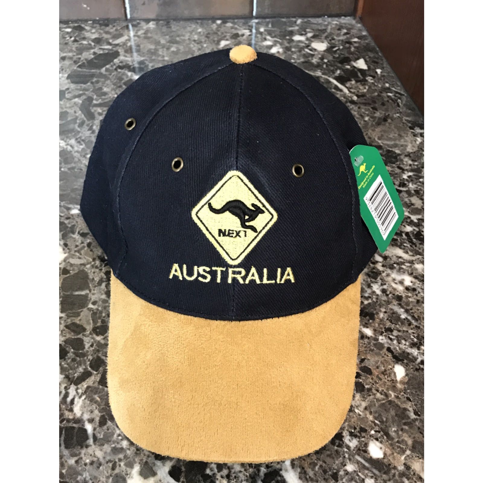 KangaROOS Kangaroo Australia Hat Baseball Cap One Size Blue Tan Hook And Loop NWT Men Size ONE SIZE - 2 Thumbnail
