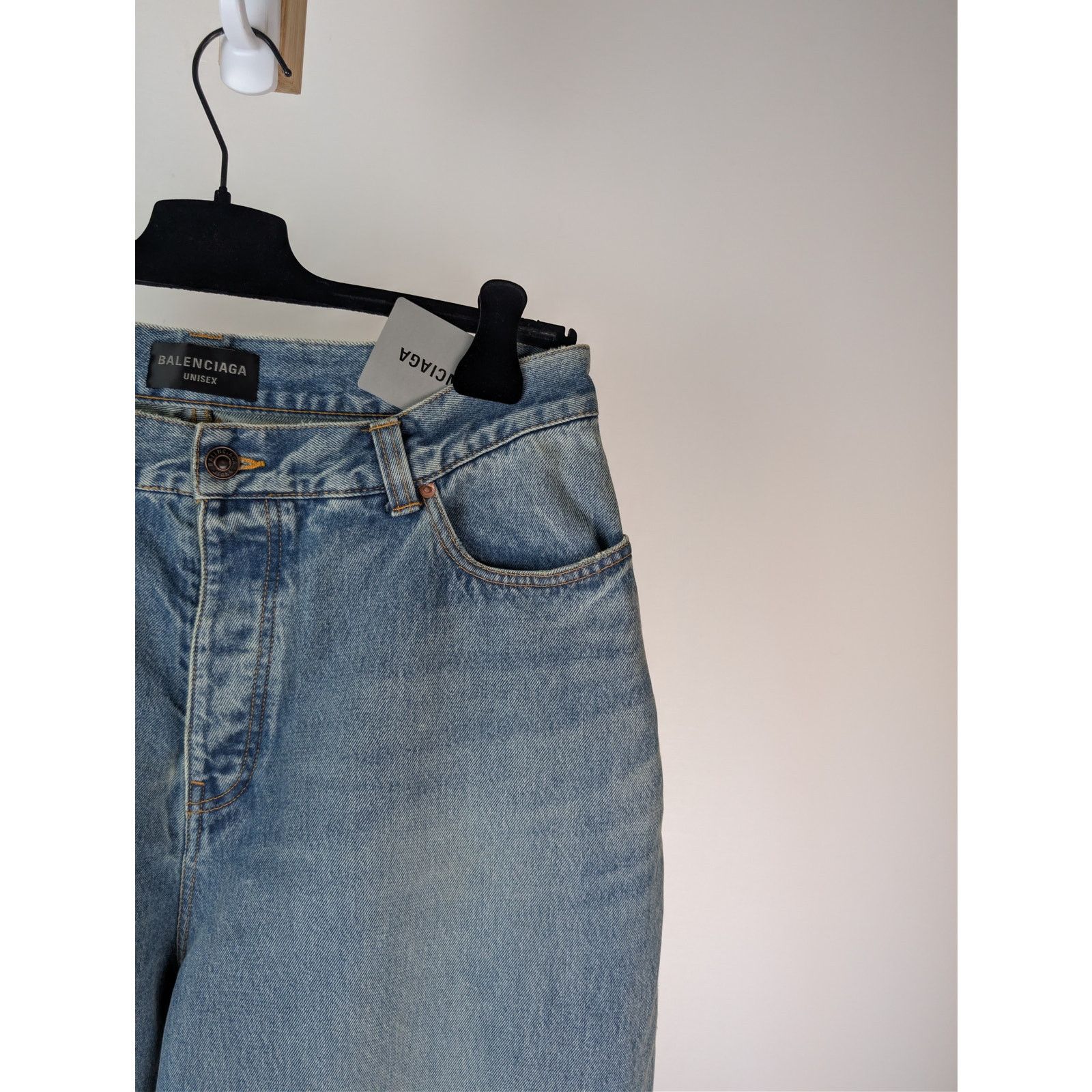 Balenciaga o1rshd1 Organic Blue Japanese Large Baggy Denim Jeans Blue Size US 32 / EU 48 - 5 Thumbnail