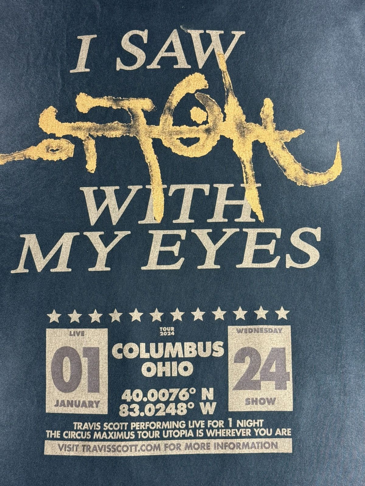Travis Scott Travis Scott Utopia Tour Tee "Washed Black" [XL] PREOWNED Size US XL / EU 56 / 4 - 4 Thumbnail