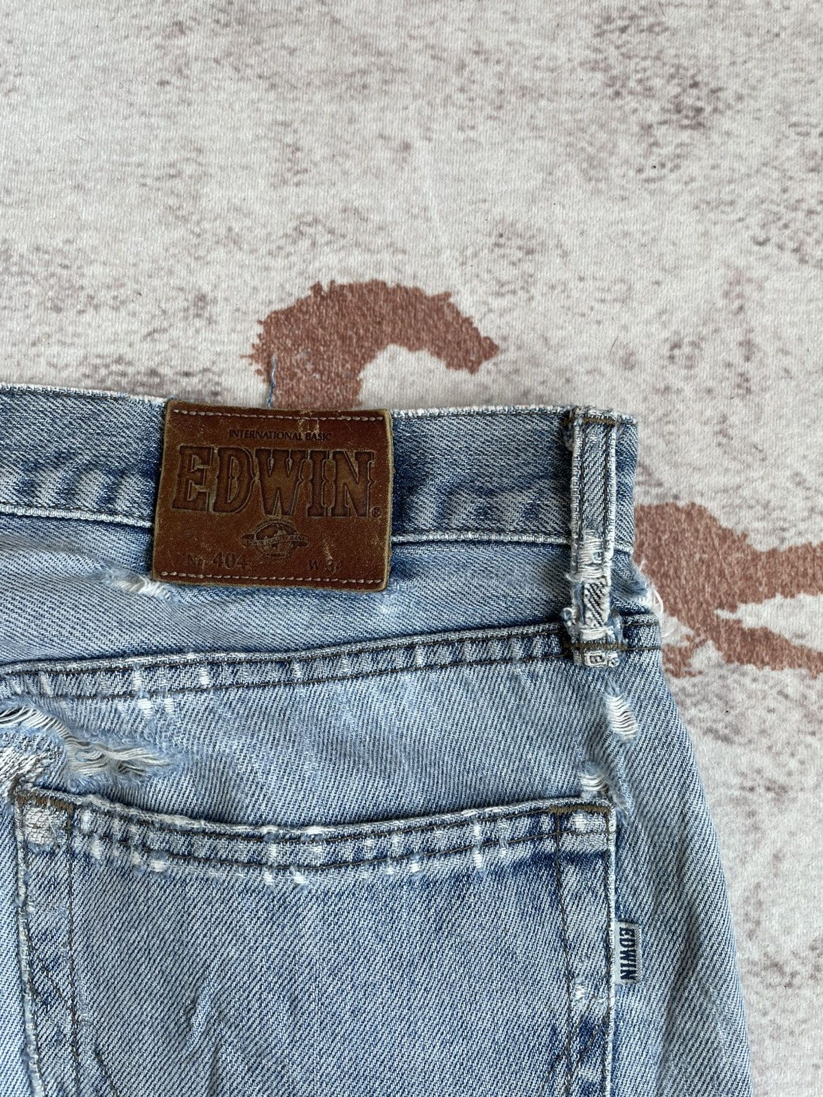 If Six Was Nine Vintage Edwin 404 Thrashed Denim Pants Size US 32 / EU 48 - 9 Thumbnail