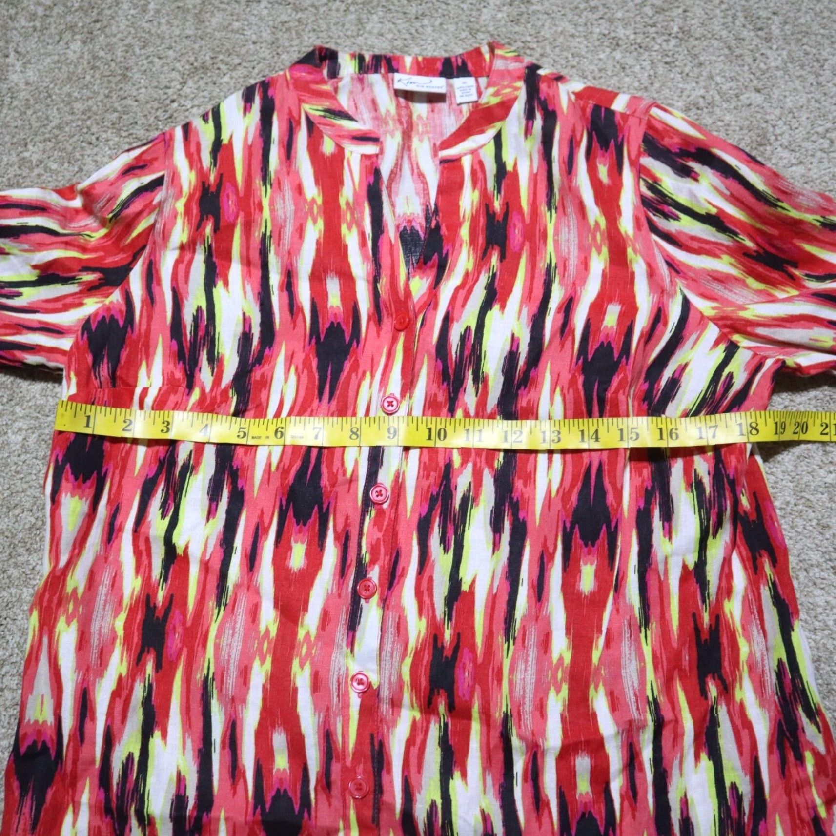 Vintage Kim Rogers Shirt Women Medium Red White Rustic Plaid Button Front Long Sleeve Cotton Top Size M / US 6-8 / IT 42-44 - 4 Thumbnail