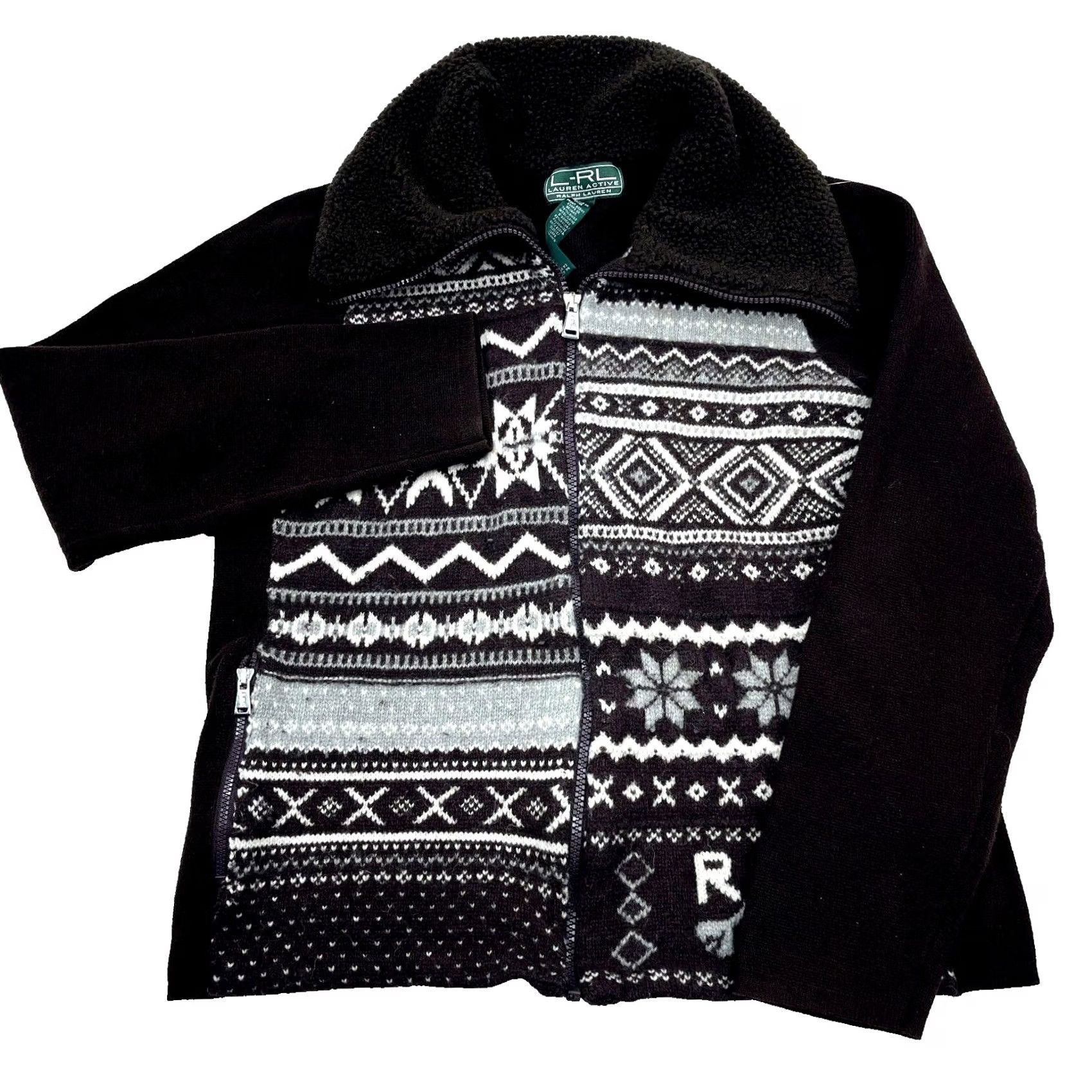 Ralph Lauren Lauren Ralph Lauren Cardigan Sweater Women M Brown Mock Neck Geometric Aztec Logo All Seasons Vintage Size M / US 6-8 / IT 42-44 - 2 Thumbnail