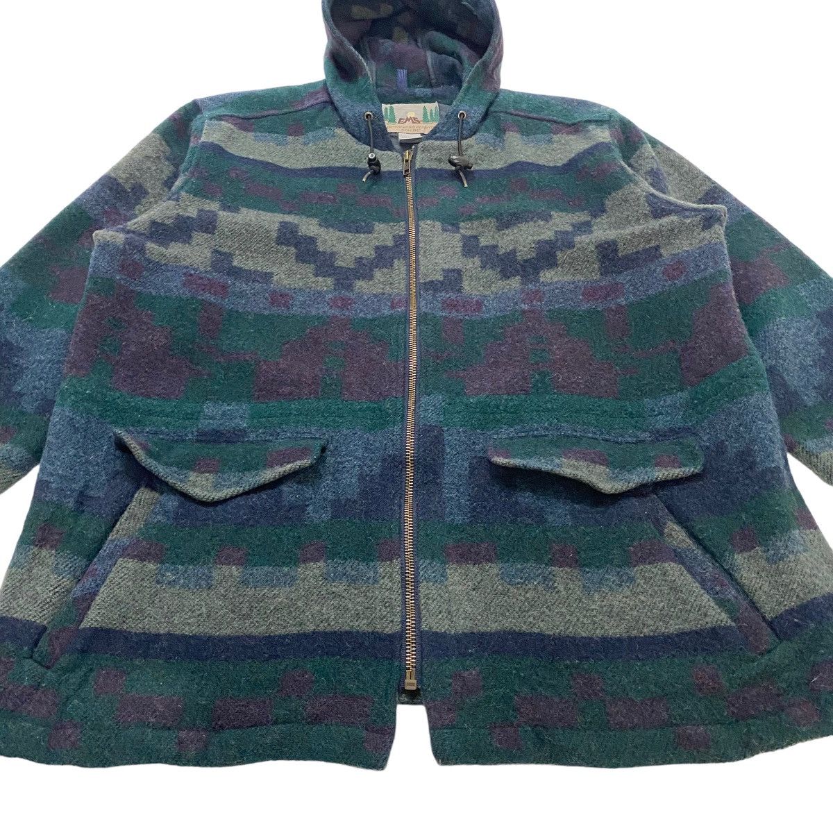 Japanese Brand ⚡️Vintage Eastern Mountain Sports wool printed zipper hoodie Size US M / EU 48-50 / 2 - 8 Thumbnail