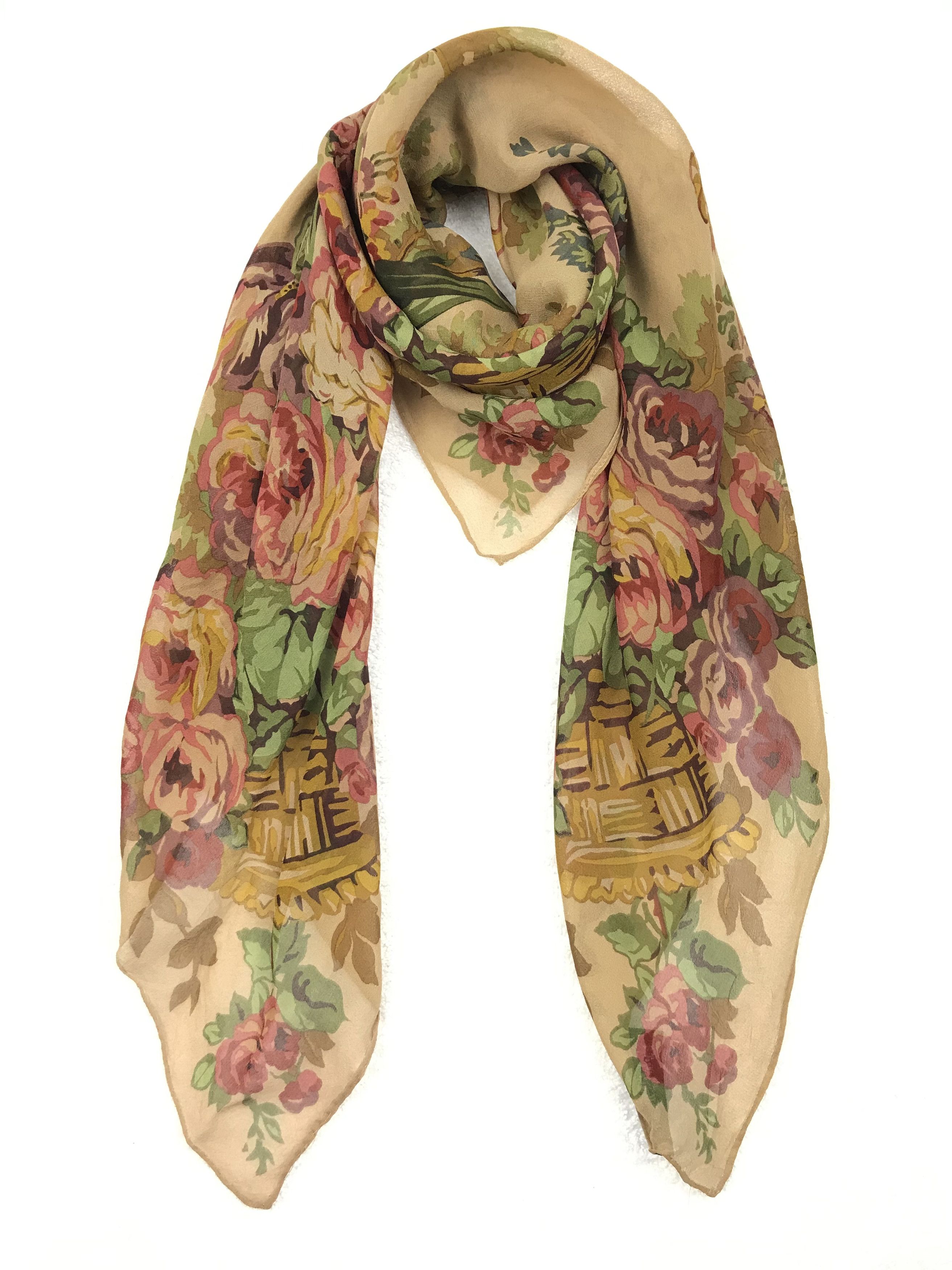 Ralph Lauren RL604 Vintage Ralph Lauren Silk Scarf Shawl Designer Scarf Size ONE SIZE - 7 Thumbnail