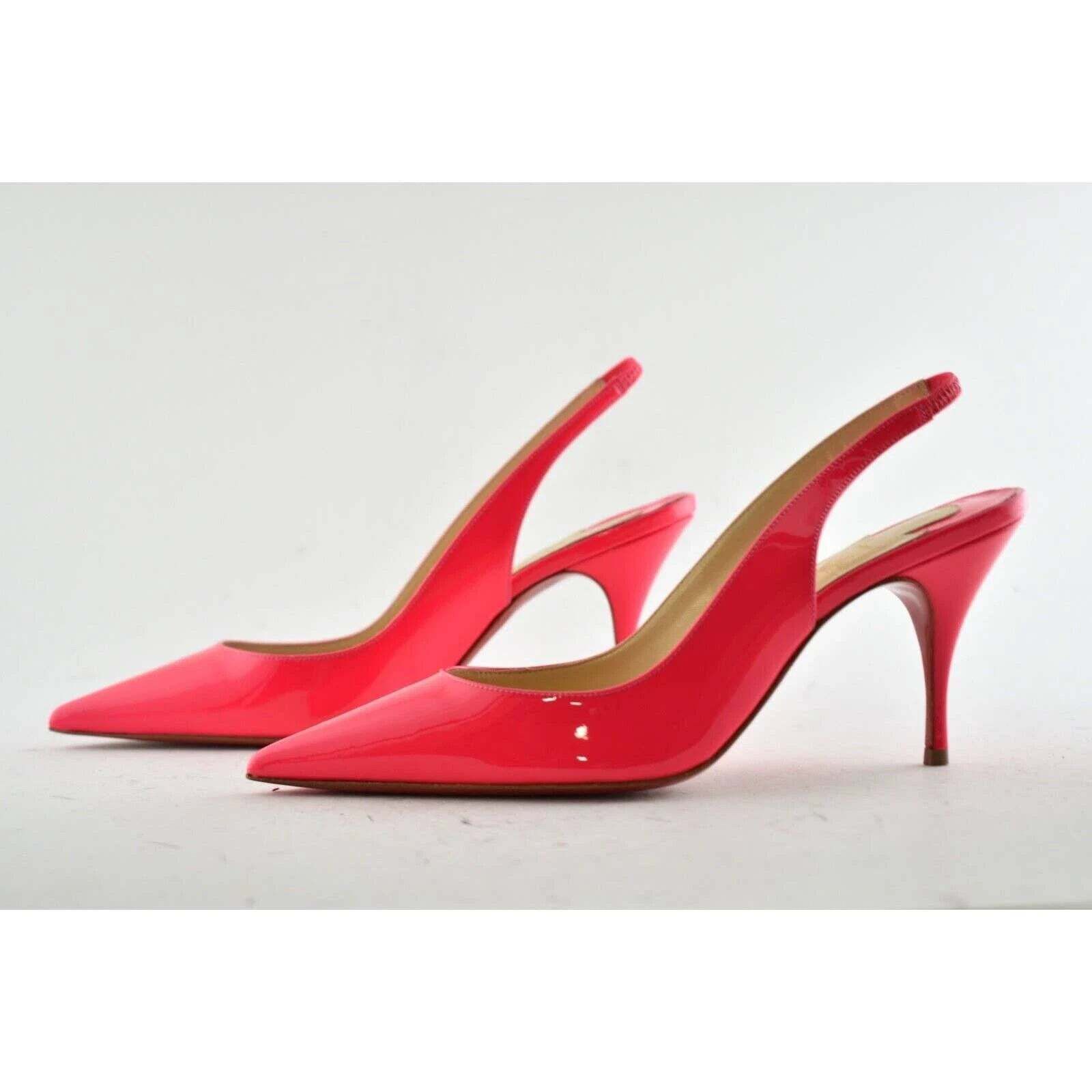 Christian Louboutin Christian Louboutin Clare Sling 80 Rose Pink Patent Fluo Size US 6 / IT 36 - 9 Thumbnail