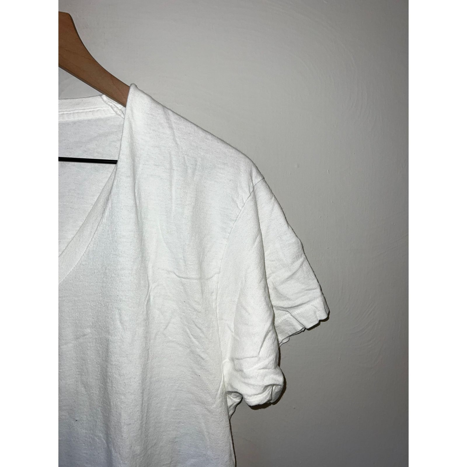 Fruit Of The Loom 1980s Fruit Of The Loom V Neck V-Neck White Blank Shirt L Size US L / EU 52-54 / 3 - 2 Thumbnail