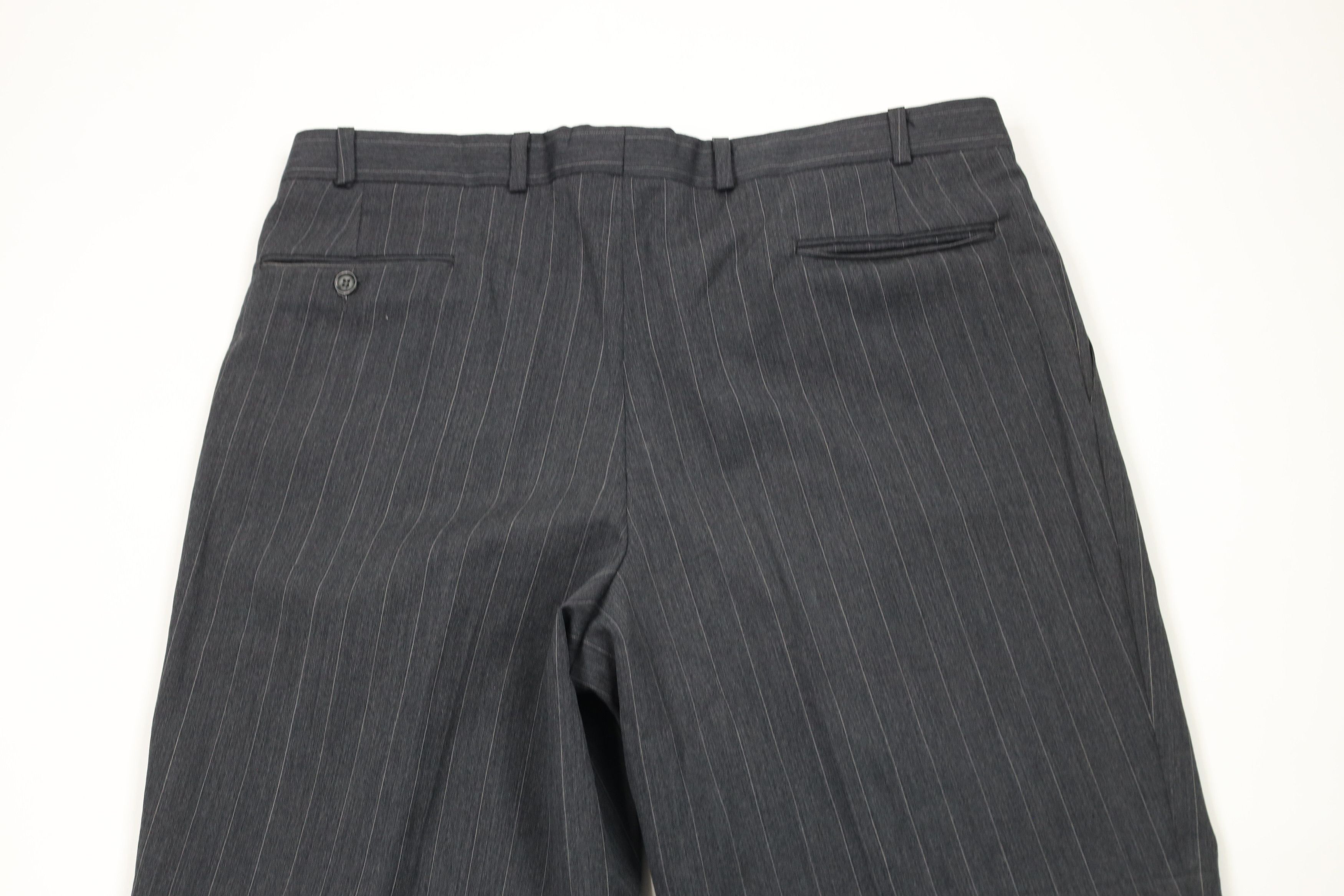 Vintage Vintage 90s Streetwear 2 Piece Striped Wool Suit Wedding Size 44R - 19 Thumbnail