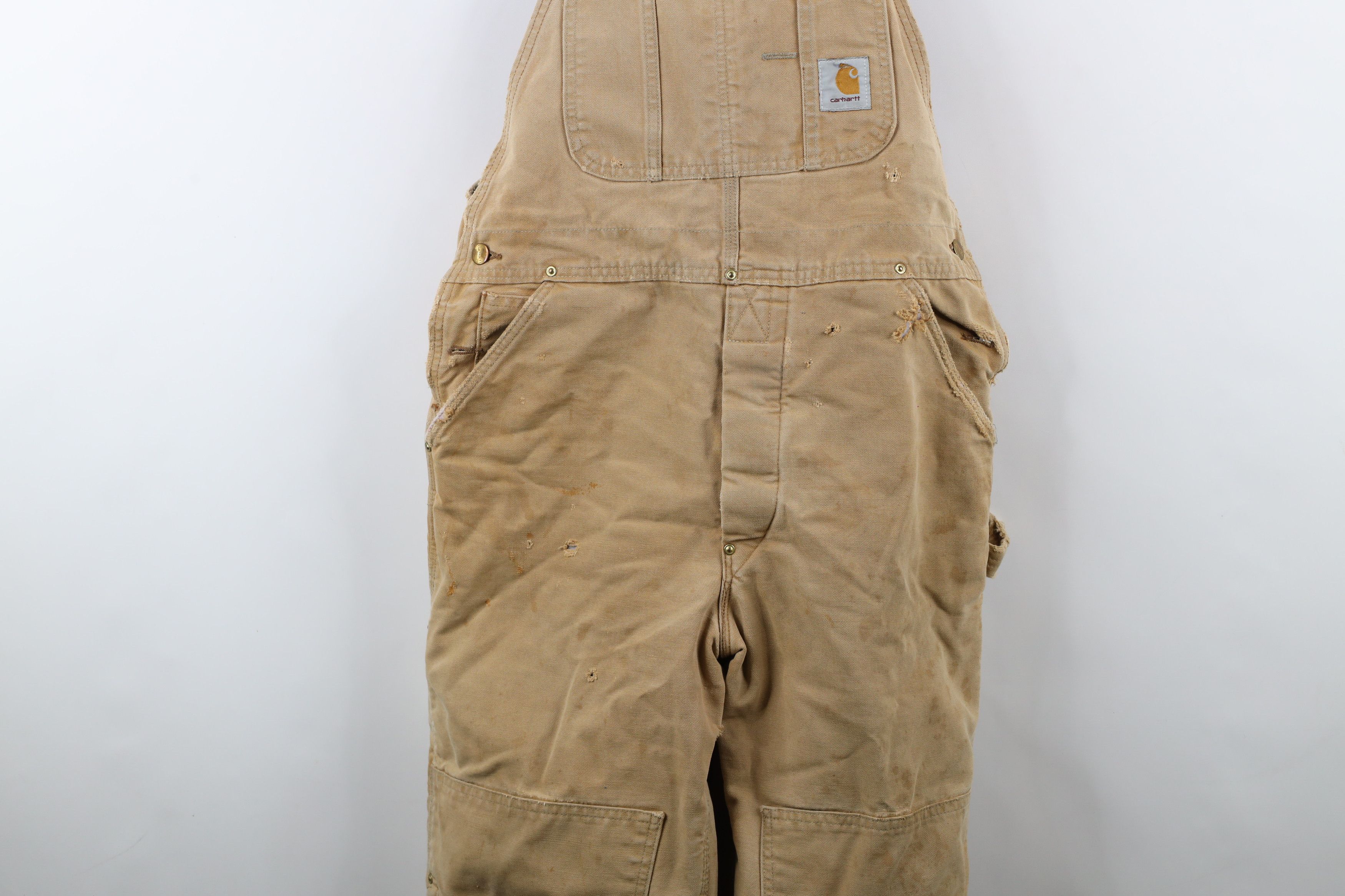 Carhartt × Vintage Vintage 90s Carhartt Thrashed Quilted Double Knee Overalls Size US 36 / EU 52 - 4 Thumbnail