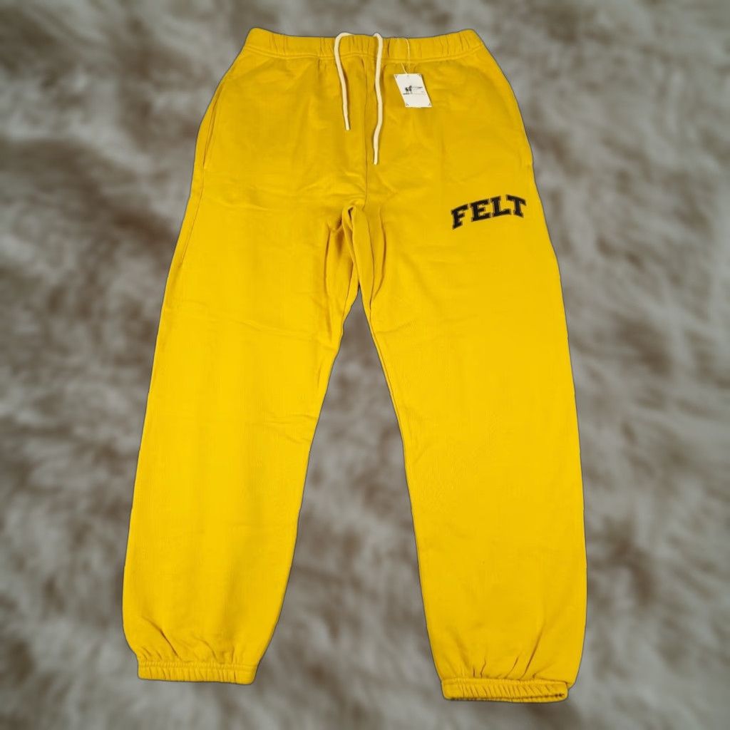 FELT For Every Living Thing Pants Mens XL Yellow Felt Comber Terry Sweatpants Jogger Size US 36 / EU 52 - 1 Thumbnail