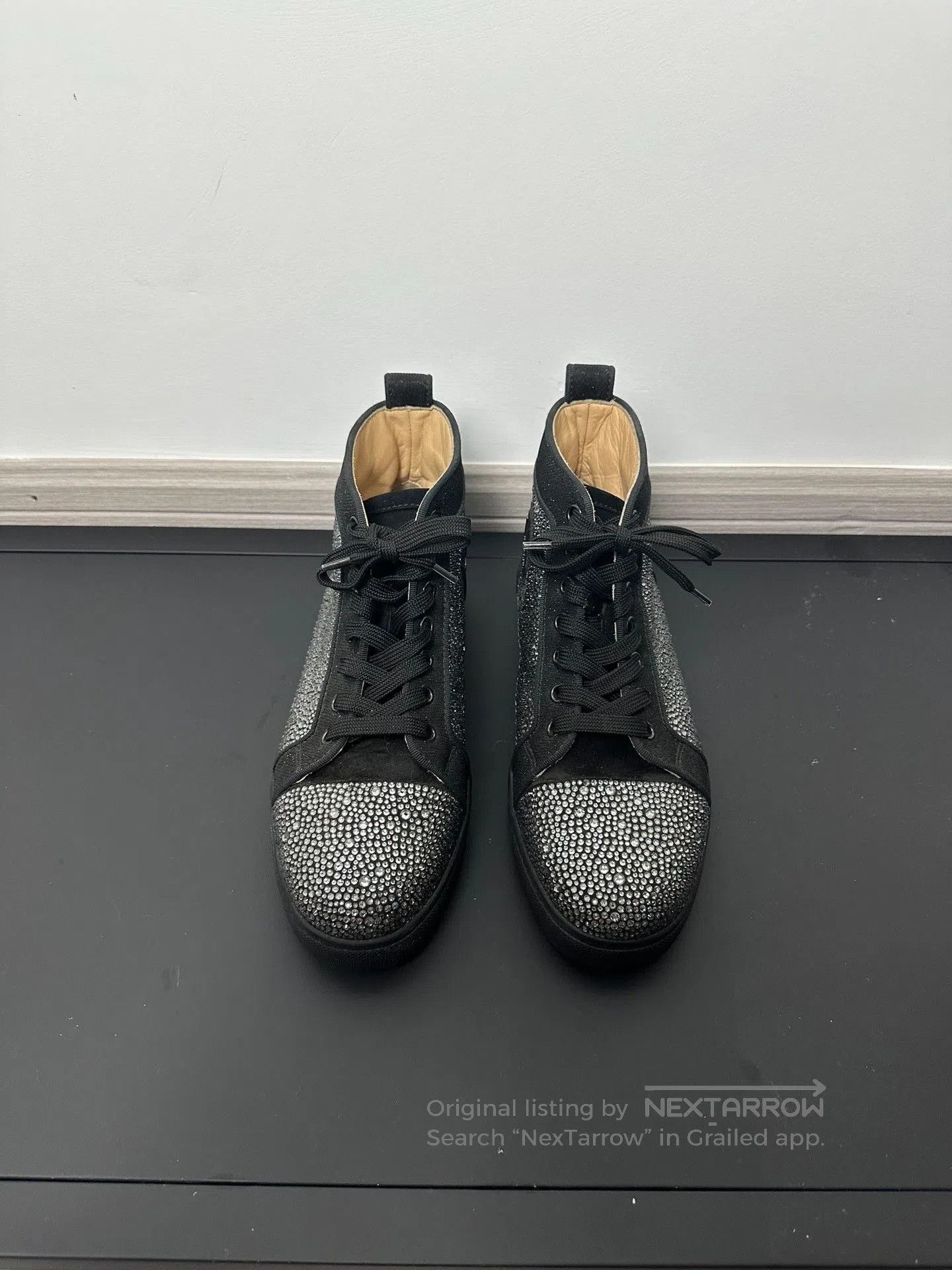 Christian Louboutin Christian Louboutin Black Diamante High Top Sneakers. Size US 7.5 / IT 37.5 - 2 Thumbnail