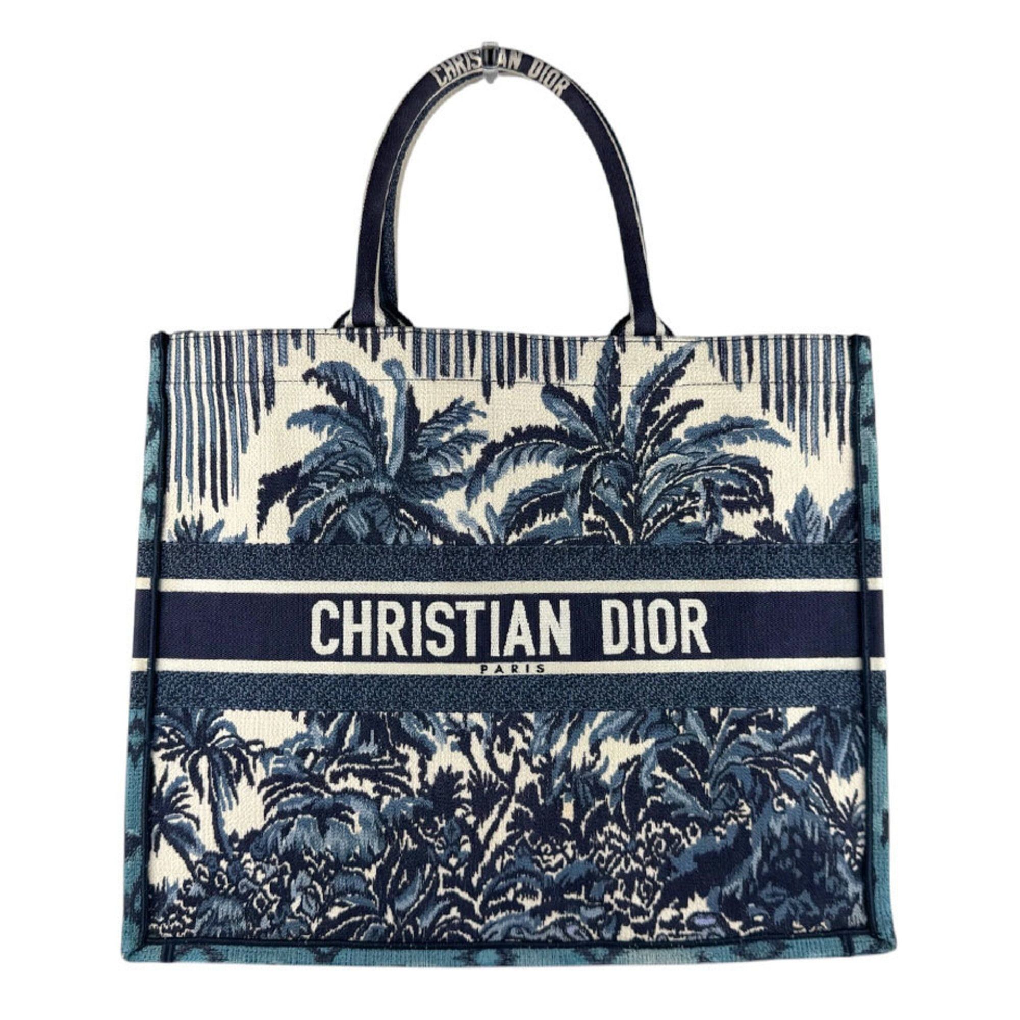 Dior Christian Dior handbag, Book Tote, large, canvas, navy, women's, z9878 Size ONE SIZE - 1 Thumbnail