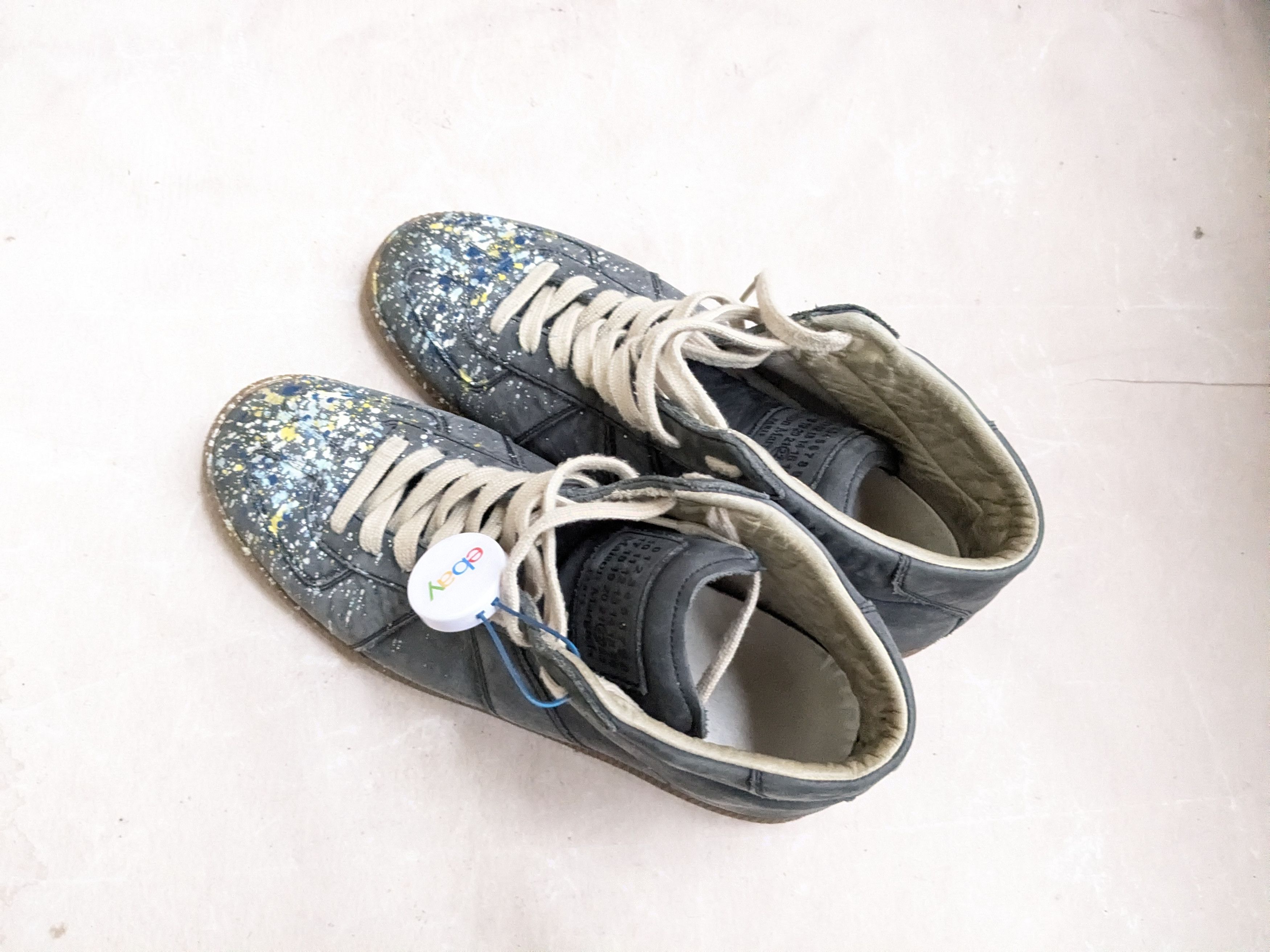 Maison Margiela Maison Margiela GAT Replica Blue Paint Splatter 9 42 High Size US 9 / EU 42 - 12 Thumbnail