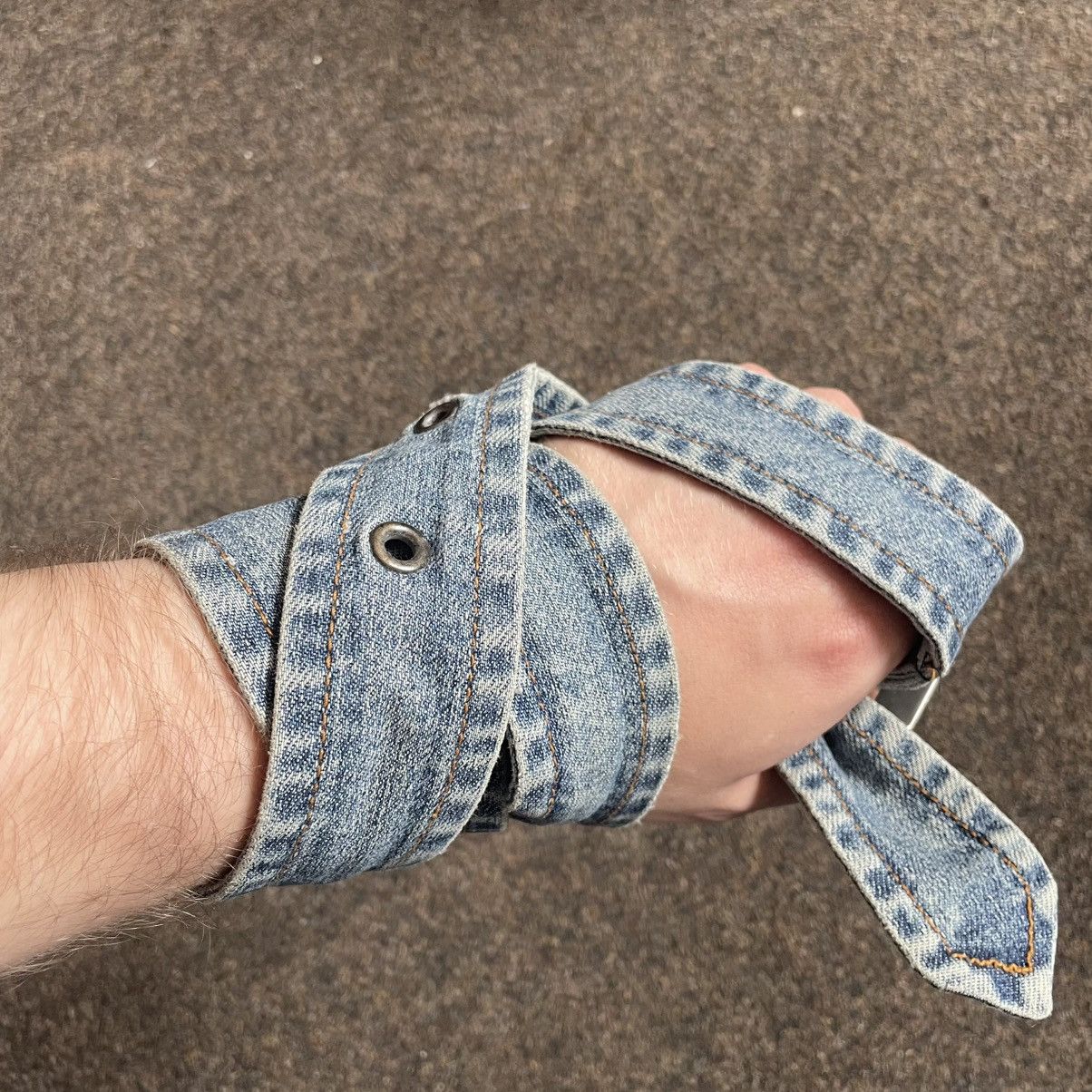 Vintage Vintage 90s Japanese Denim Belt Archive Goth Alt Logo OS Size ONE SIZE - 3 Thumbnail