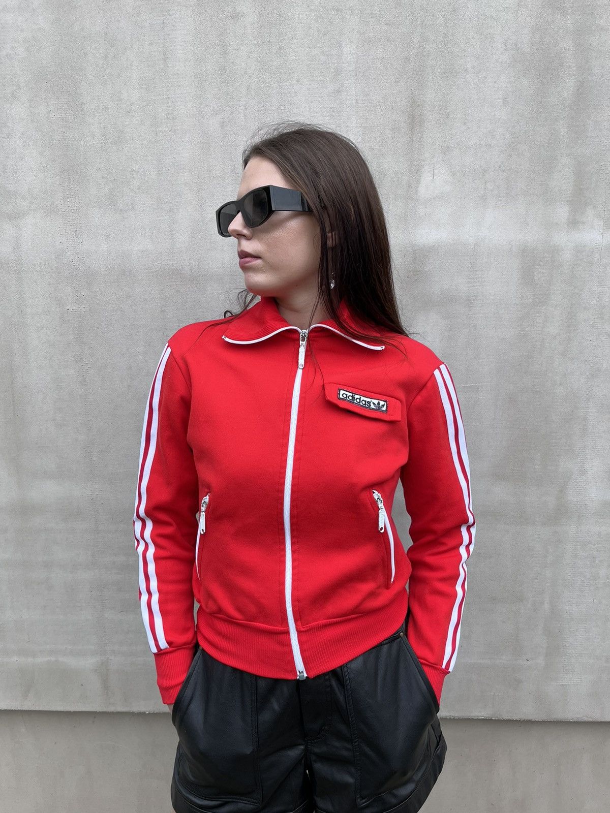 Vintage Adidas Red Track Jacket Made in Yugoslavia Women's