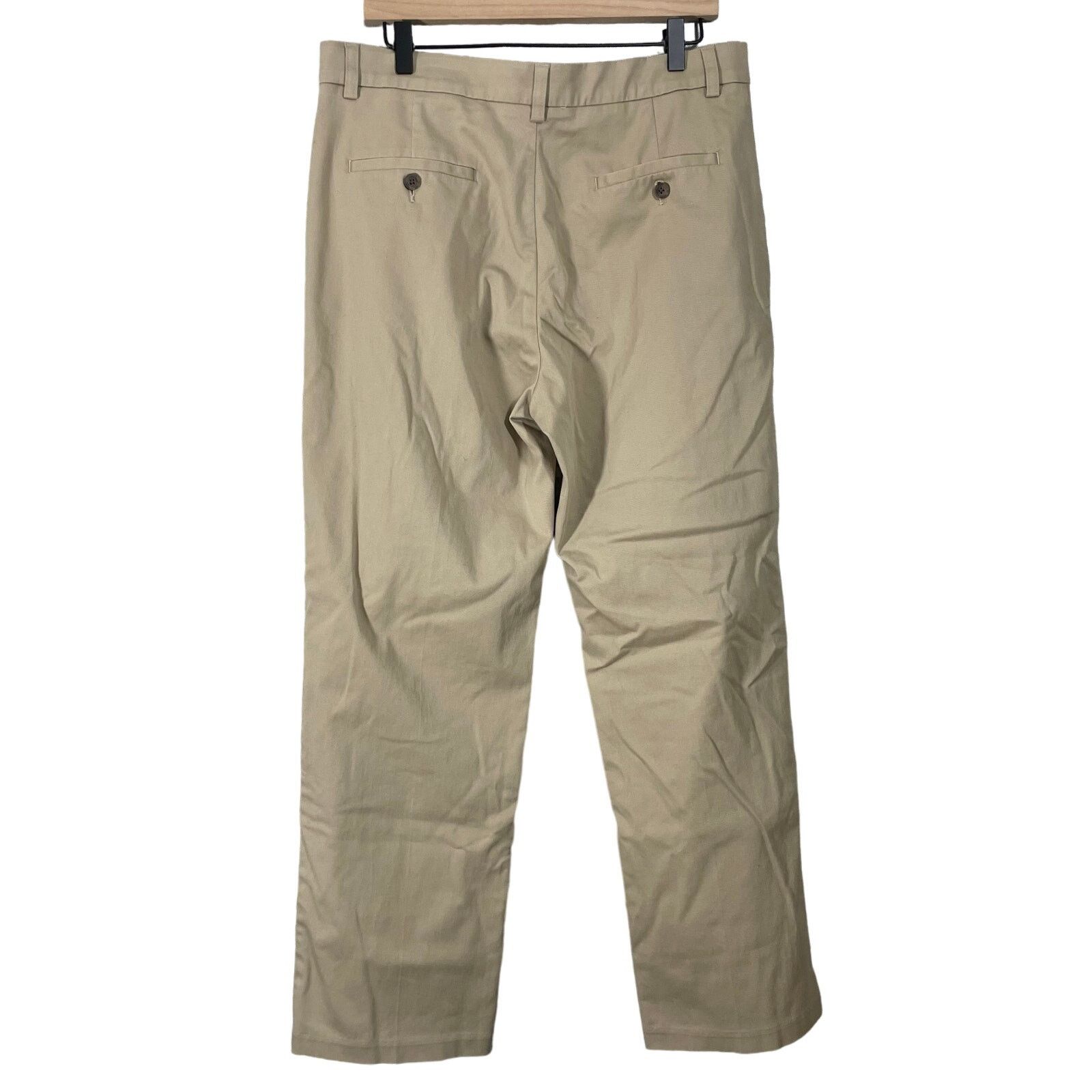 Haggar Haggar Men's Khaki Expandomatic Stretch Chino Pants - 34x30 Size US 34 / EU 50 - 7 Thumbnail