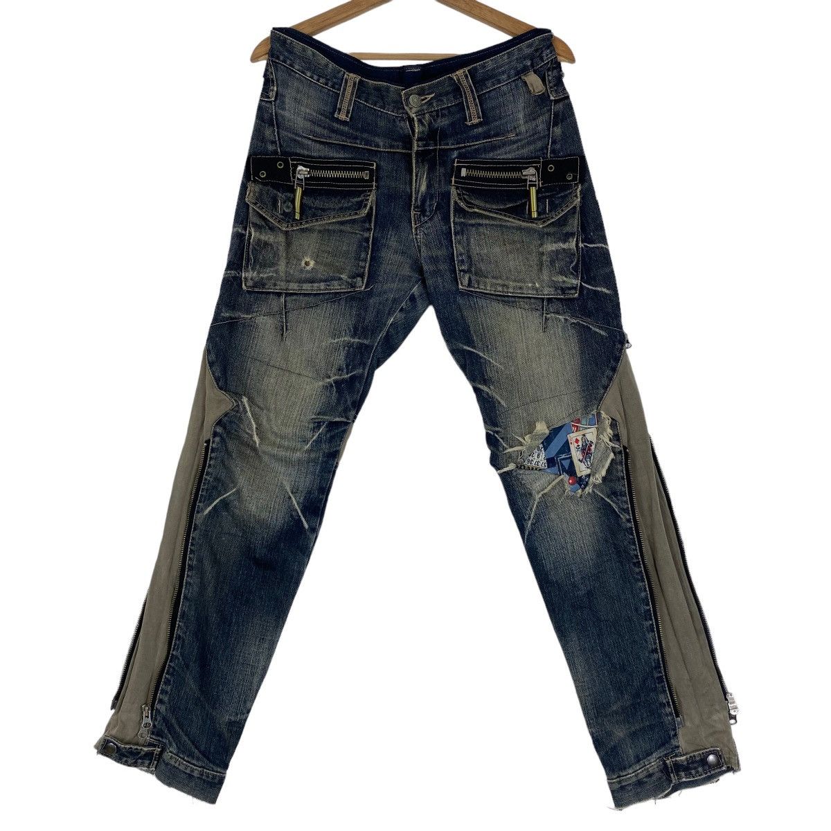 Japanese Brand ✨PPFM multi zipper inspired Undercover jeans Size US 31 - 8 Thumbnail