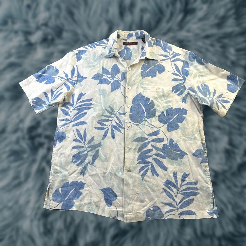 Tori Richard Tori Richard Shirt Mens Large Blue Button Up Camp Linen Casual Travel Vintage No Size US L / EU 52-54 / 3 - 1 Thumbnail