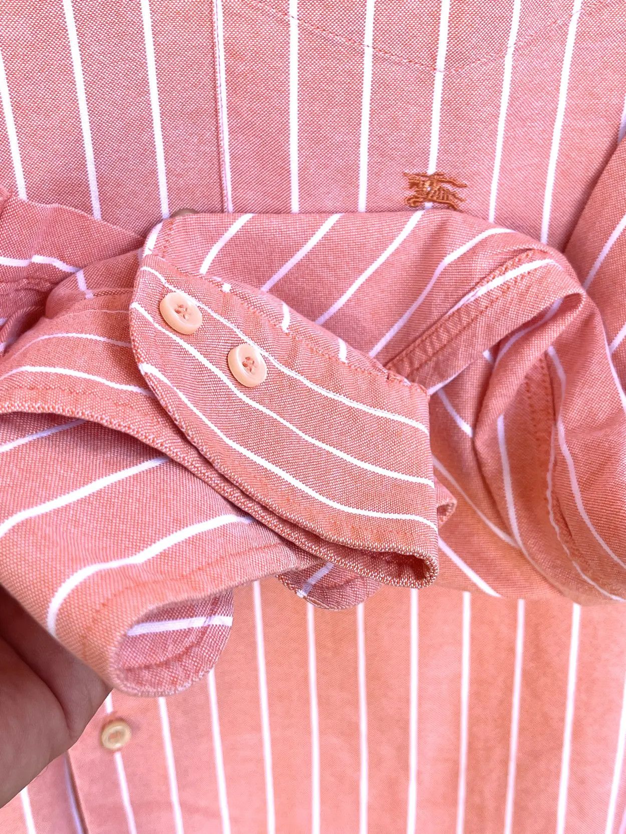 Burberry 🔥 pink salmon Burberry London striped shirt size xl Size US XL / EU 56 / 4 - 6 Thumbnail