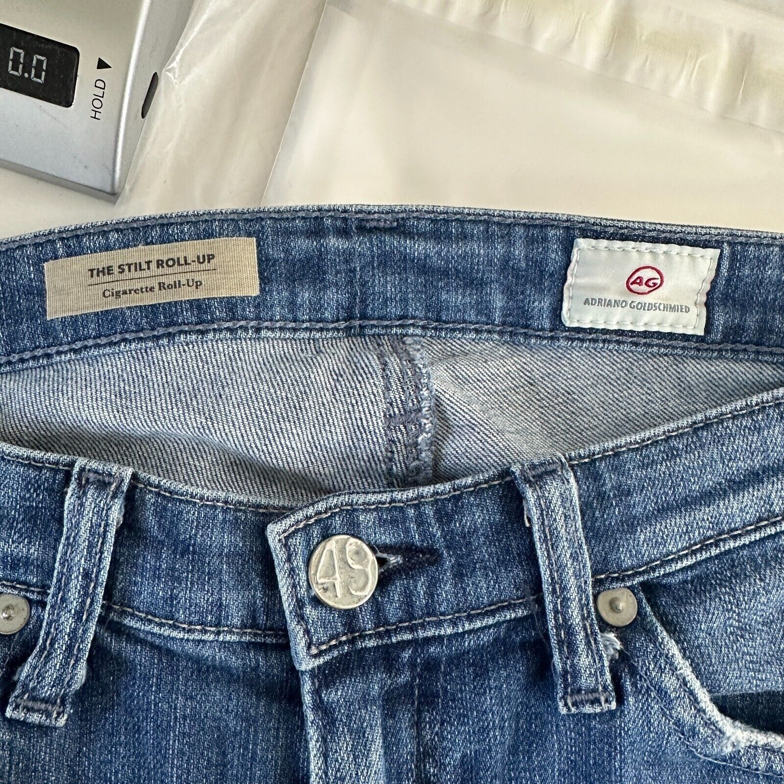 AG Adriano Goldschmied Ag Adriano Goldschmeid Distressed The Stilt Roll Up Jeans 27 Size 27" / US 4 / IT 40 - 6 Thumbnail