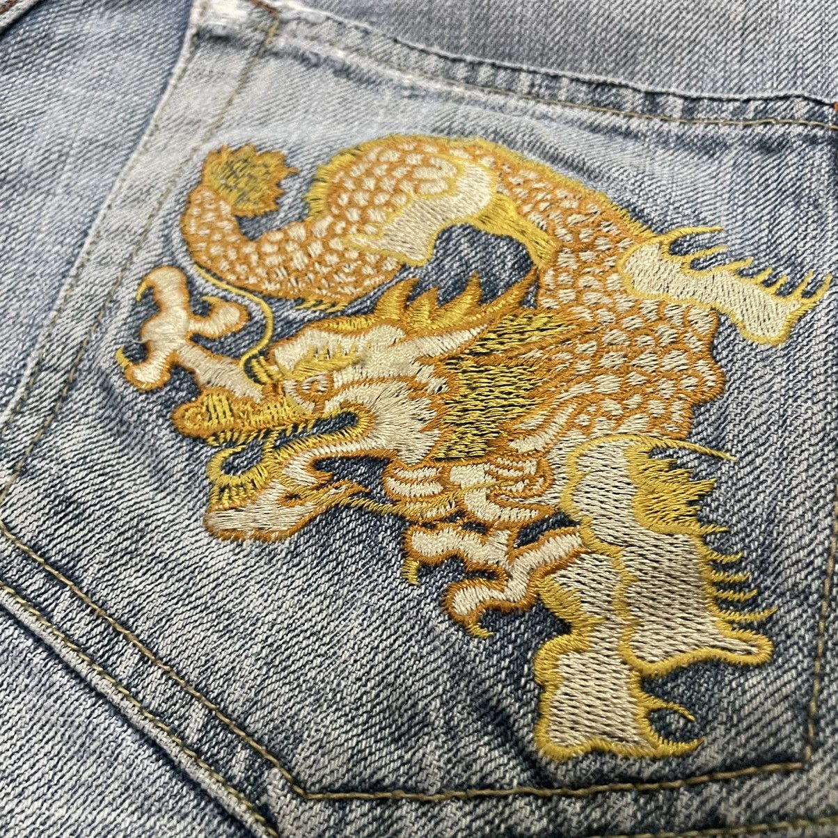 Samurai Jeans 🇯🇵 ONIARI NIPPON SUKAJAN EMBROIDERED DRAGON WASHED DENIM Size US 28 / EU 44 - 16 Thumbnail