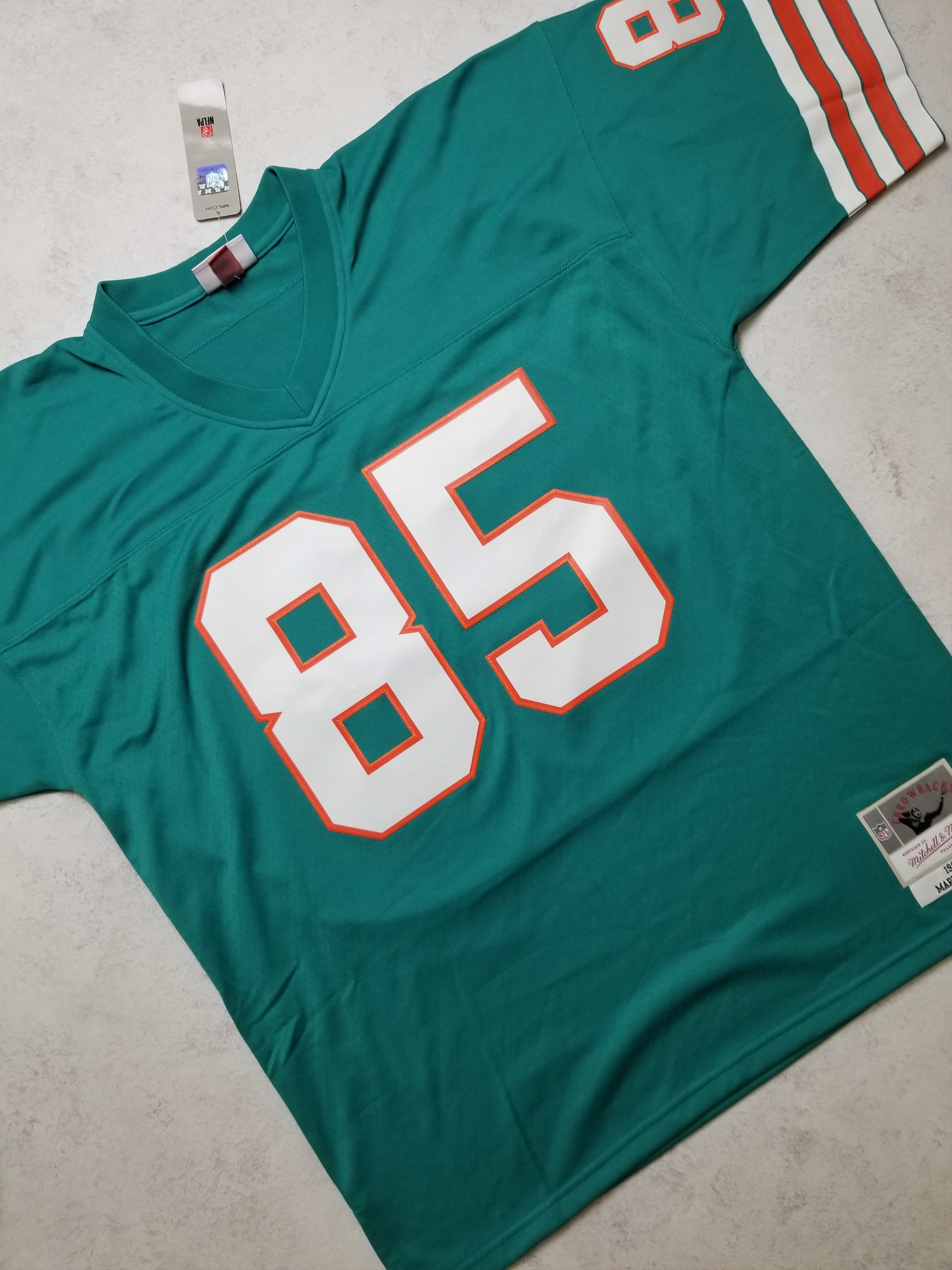 Mitchell & Ness Miami Dolphins Mark Duper #85 Aqua 1984 NFL Legacy Jersey Size US XL / EU 56 / 4 - 11 Thumbnail