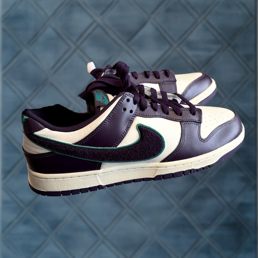 Nike Nike Dunk Low Chenille Swoosh Grand Purple - Size 12.5 Men's Sneaker White Leather 2022 DQ7683-100 Size US 13 / EU 46 - 1 Thumbnail