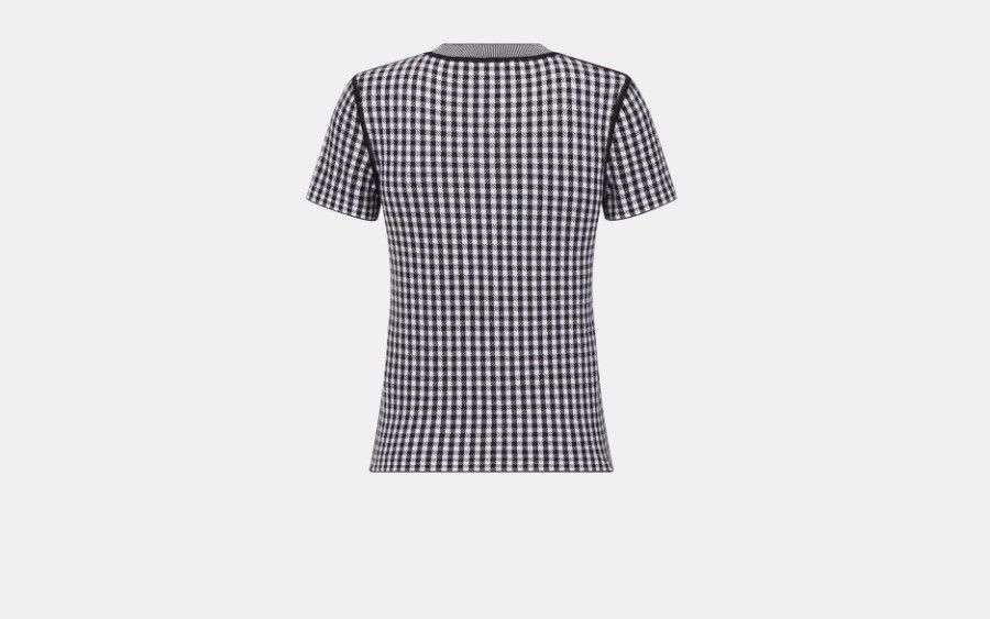 Dior o1w1db10824 Short-Sleeved Sweater in Gray Black Size XS / US 0-2 / IT 36-38 - 2 Thumbnail