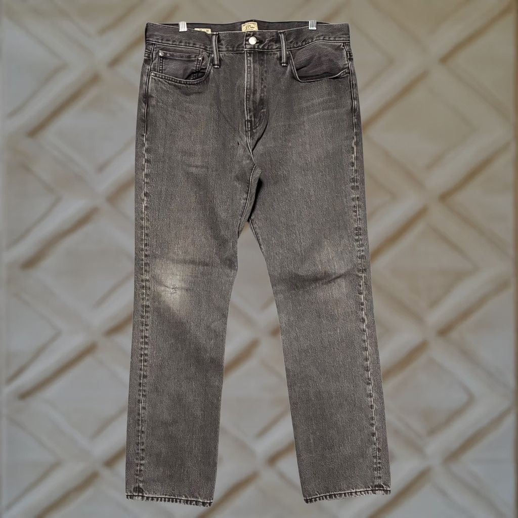 J.Crew J. Crew 770 Jeans Gray Wash Straight Men's 35x32 Distressed Denim Regular Waist 35 Size US 35 - 1 Thumbnail