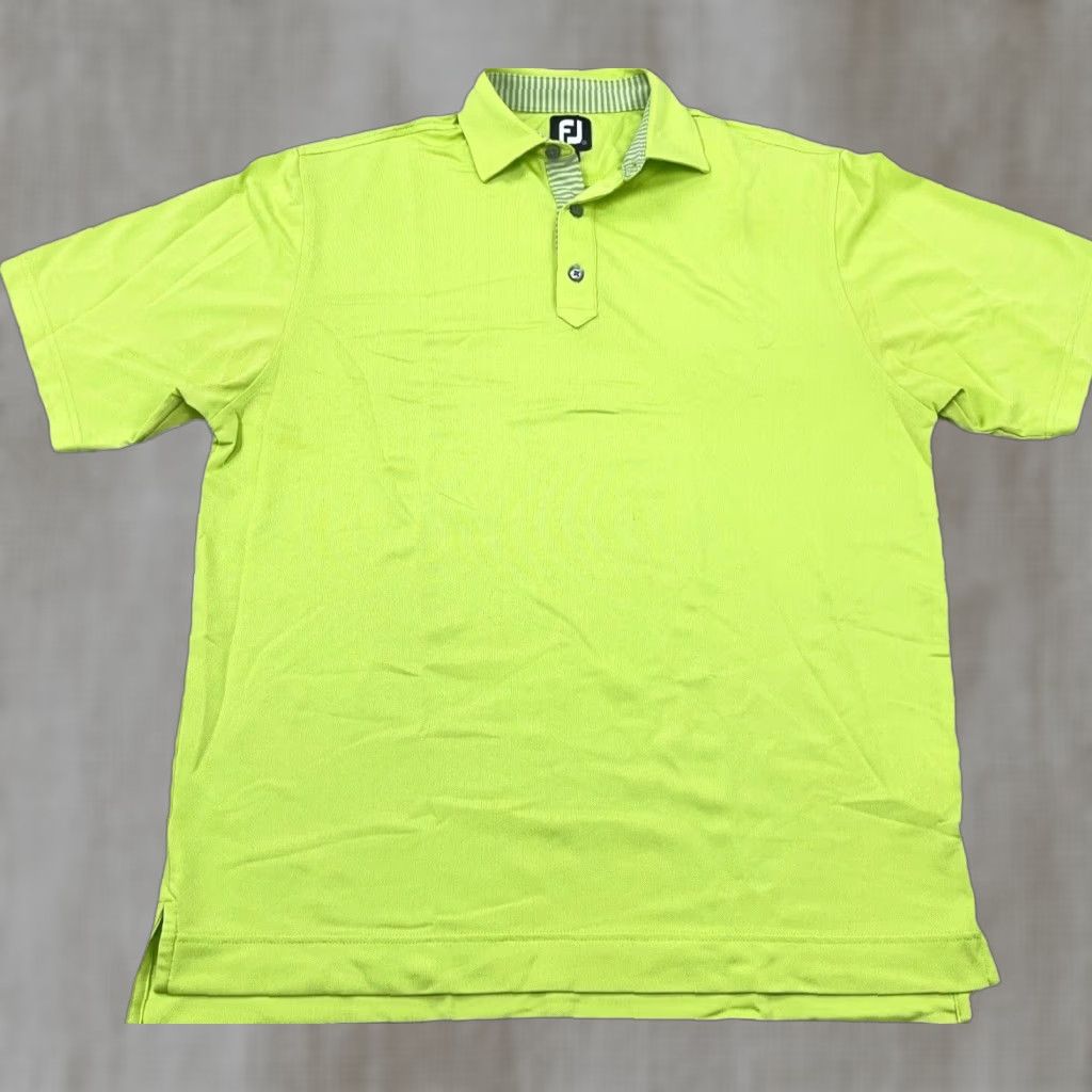 Footjoy FootJoy Polo Shirt Men M Green Performance Golf Wicking Quick Dry Lime Shirt Mens Short Sleeve Polo Size US M / EU 48-50 / 2 - 1 Thumbnail