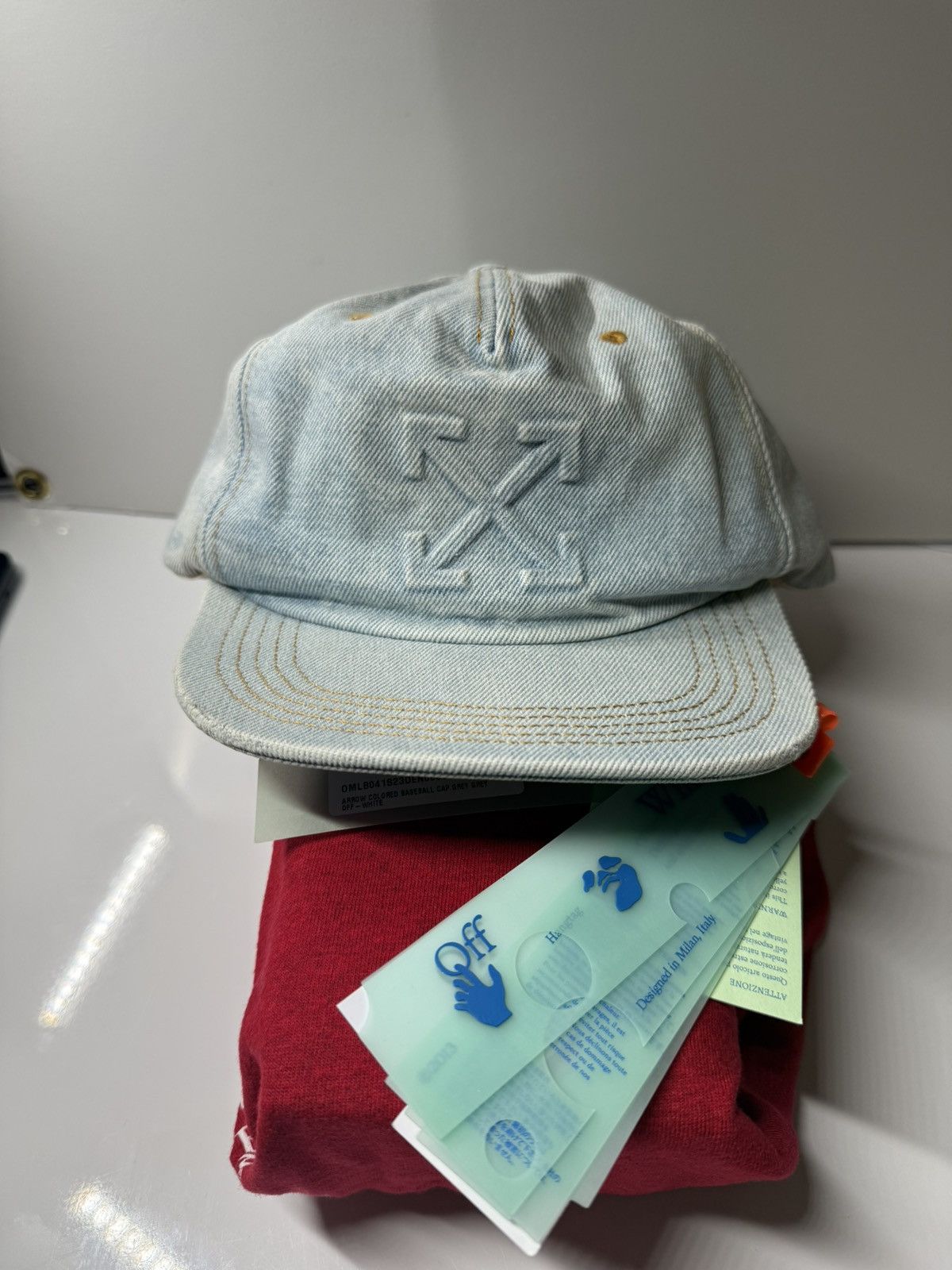Off-White Off White - Arrows Denim Baseball Cap Size ONE SIZE - 1 Thumbnail