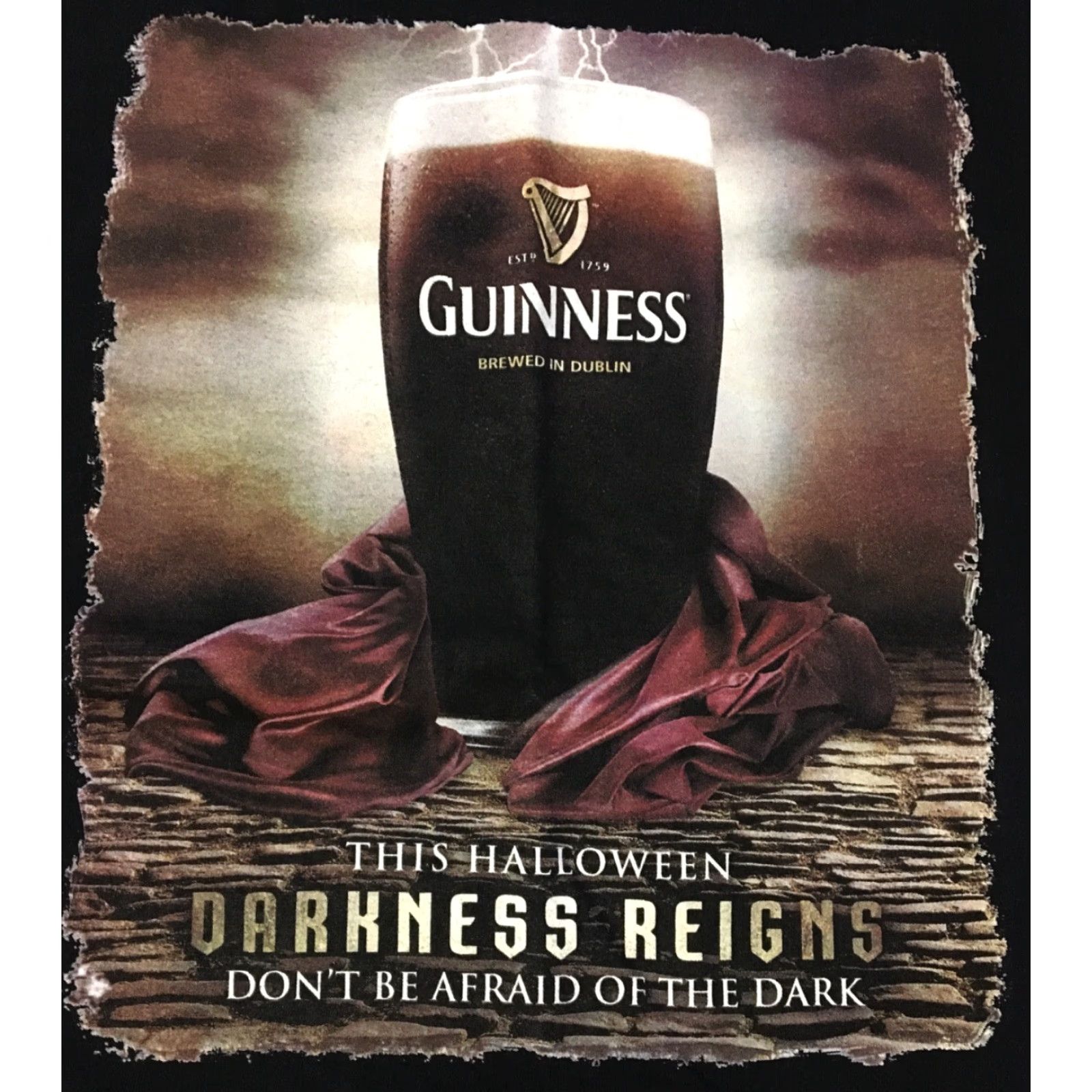 Vintage VINTAGE Guinness Halloween Darkness Reigns Promo Shirt L Black 90s Funny Bar Size US L / EU 52-54 / 3 - 3 Thumbnail