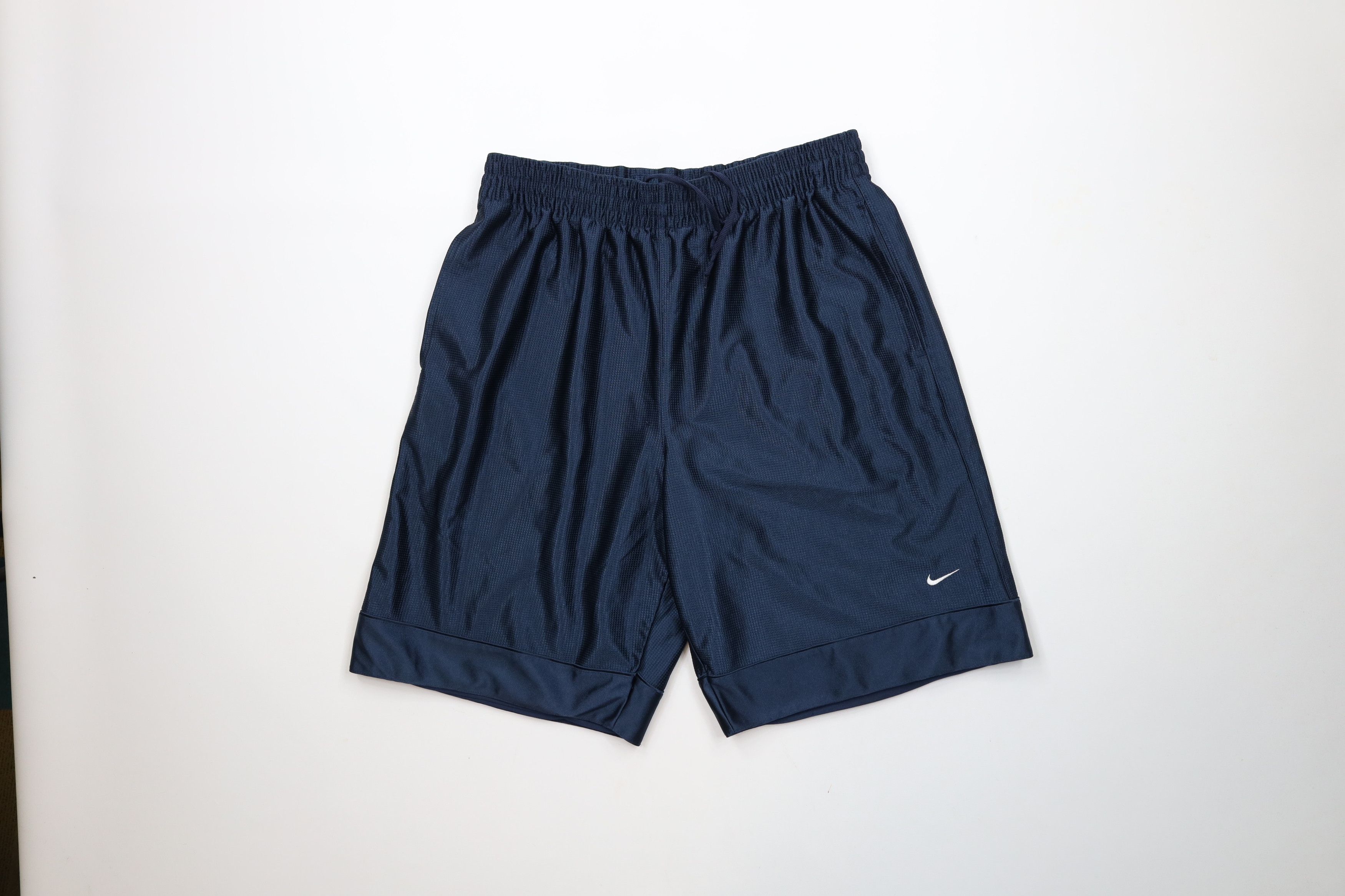Nike × Vintage Vintage 90s Y2K Nike Mini Swoosh Heavyweight Shorts Blue Size US 34 / EU 50 - 1 Thumbnail