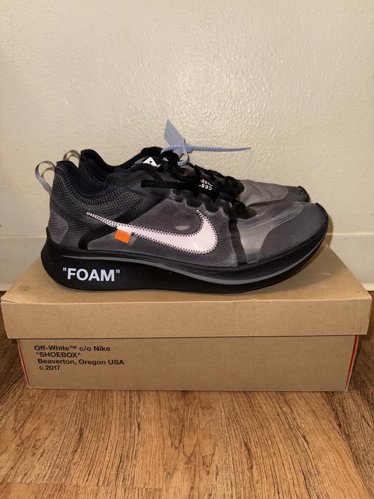 Nike Nike Zoom Fly Off-White Black Silver Size US 15 / EU 48 - 1 Thumbnail