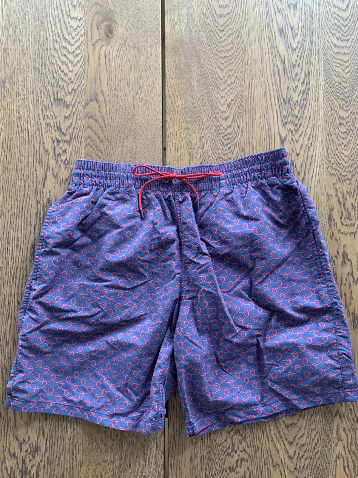 Swimwear shorts navy and burgundy.