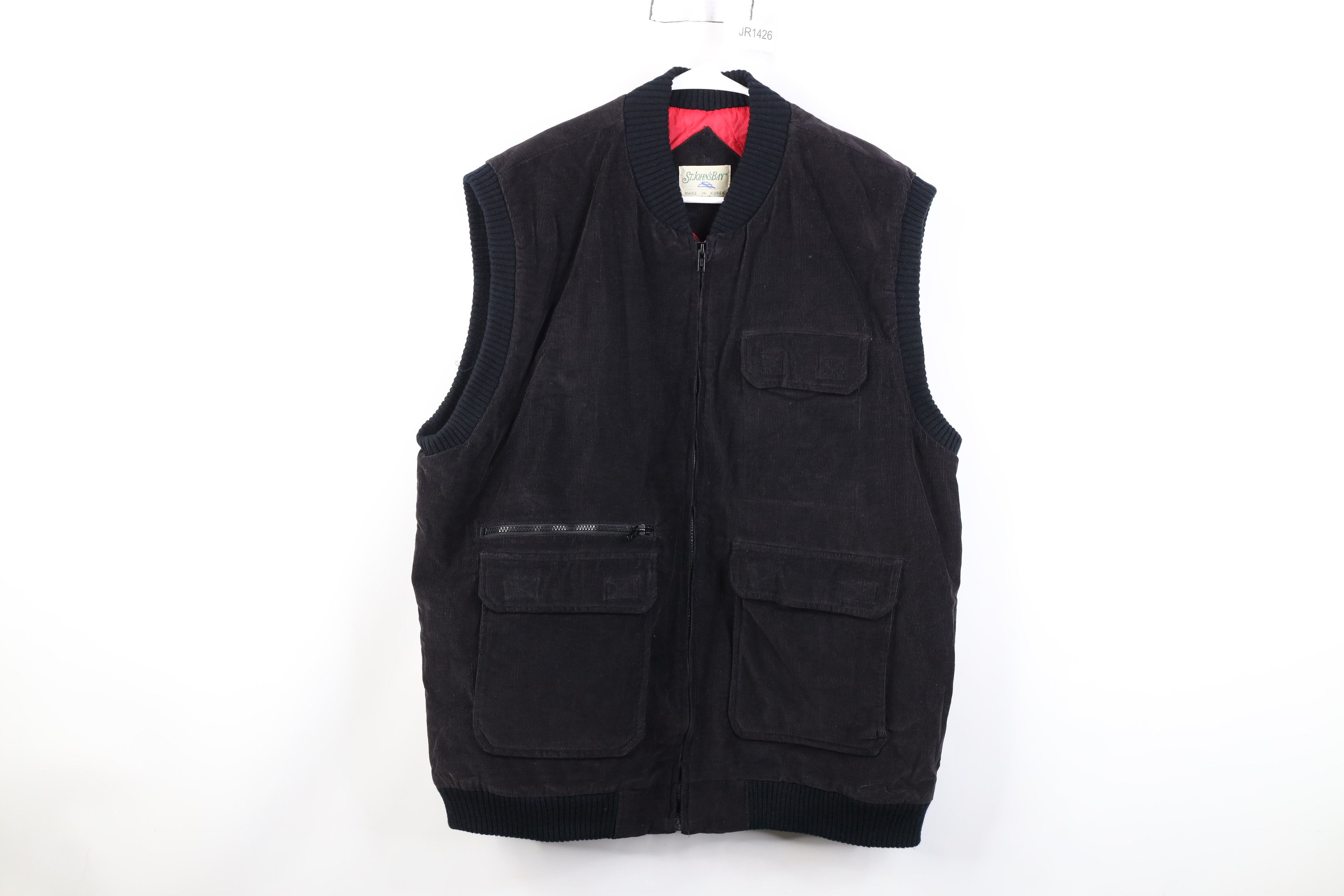 Vintage Vintage 70s Streetwear Quilted Corduroy Vest Jacket Black Size US XL / EU 56 / 4 - 1 Thumbnail