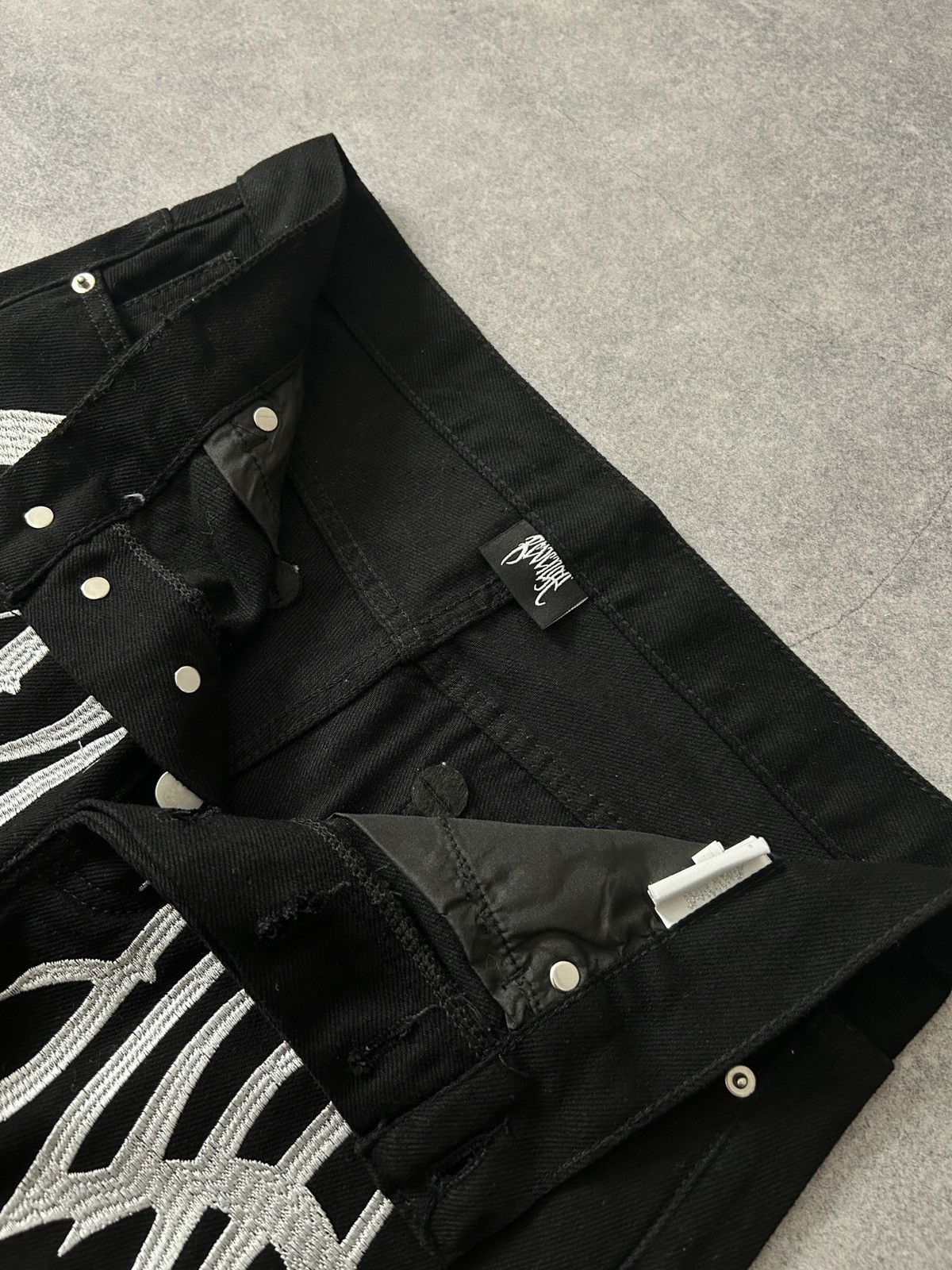 Revenge Revenge embroidered jeans denim black jeans Size US 31 - 3 Thumbnail