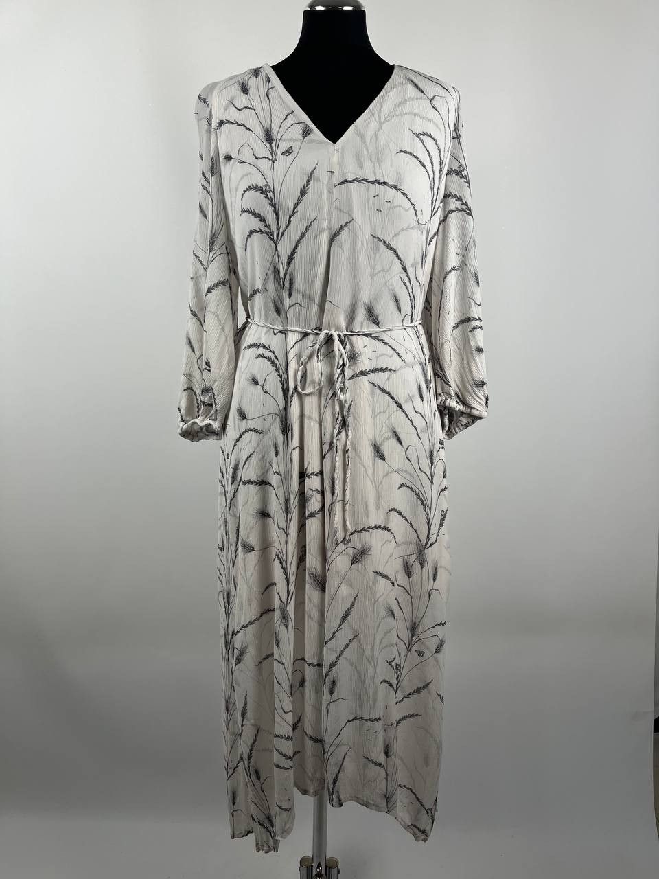 Allsaints AllSaints Joelle Lowestoft Maxi Dress White Wheat Print Size L / US 10 / IT 46 - 1 Thumbnail