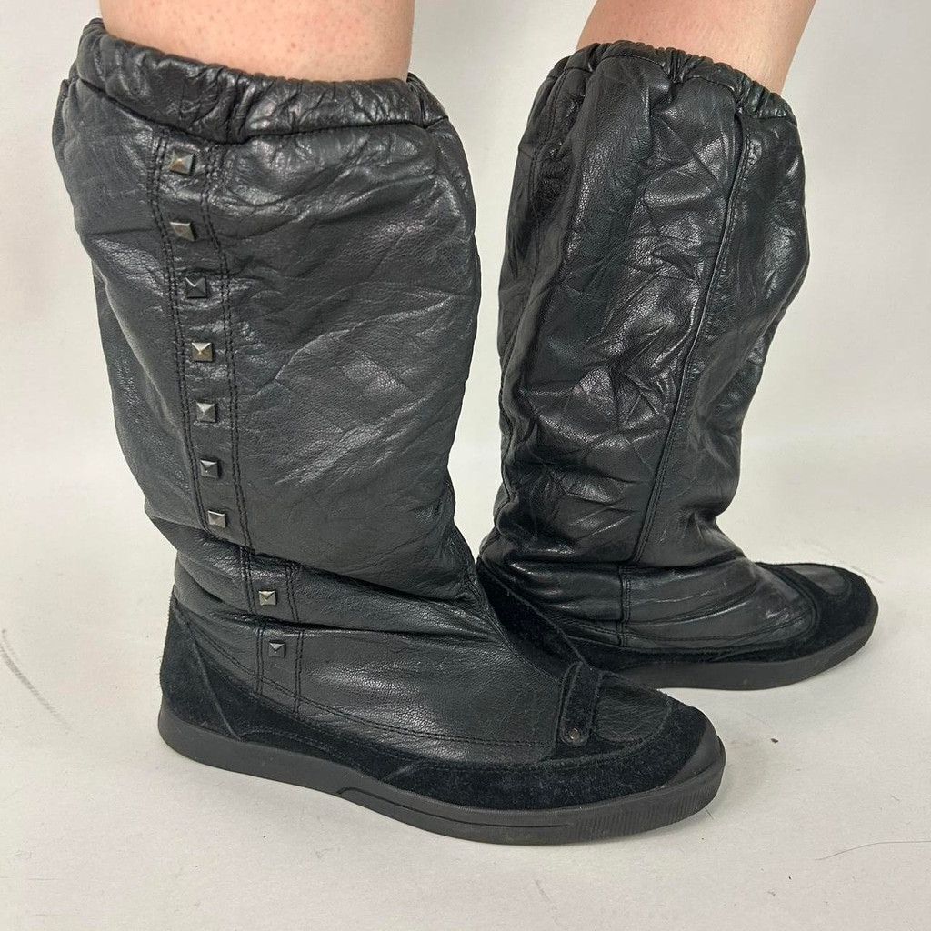 Diesel rare Diesel black genuine leather studded boots Size US 8.5 / IT 38.5 - 1 Thumbnail