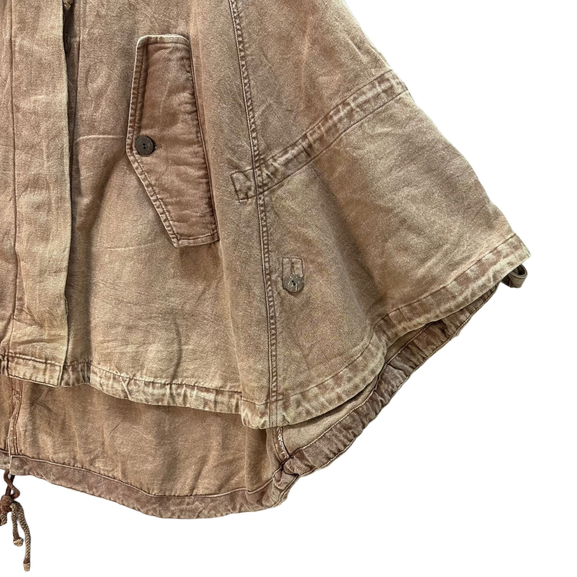 Japanese Brand EL RODEO BACK BIG LOGO PONCHO CAPE COAT #8609-017 Size S / US 4 / IT 40 - 8 Thumbnail