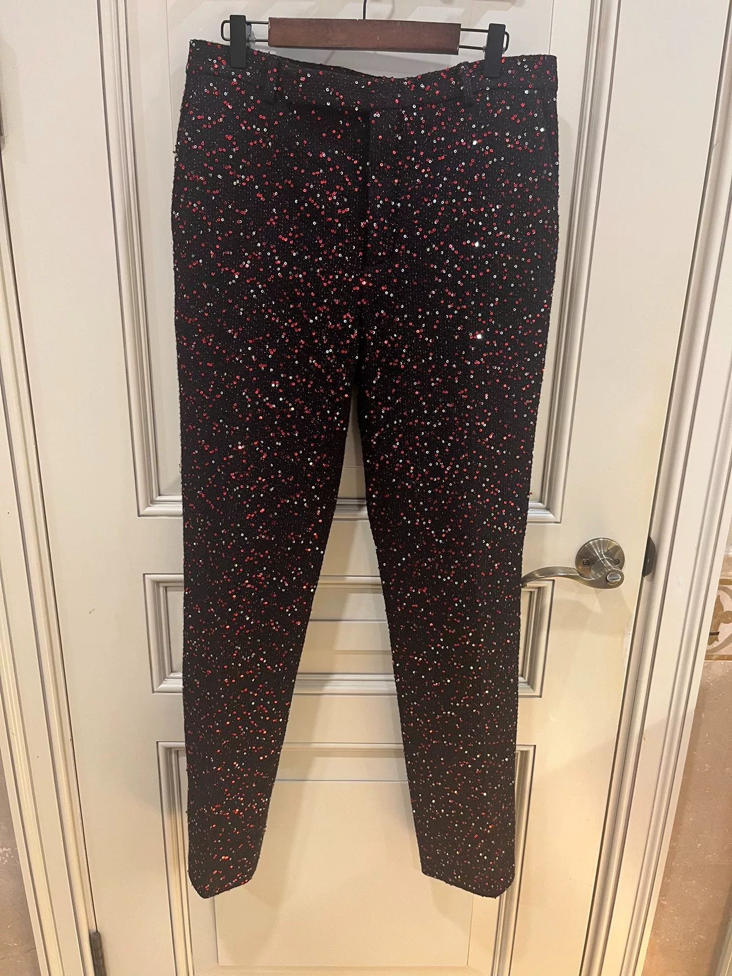 Saint Laurent Paris Saint Laurent Sequin Trousers Size US 30 / EU 46 - 1 Thumbnail