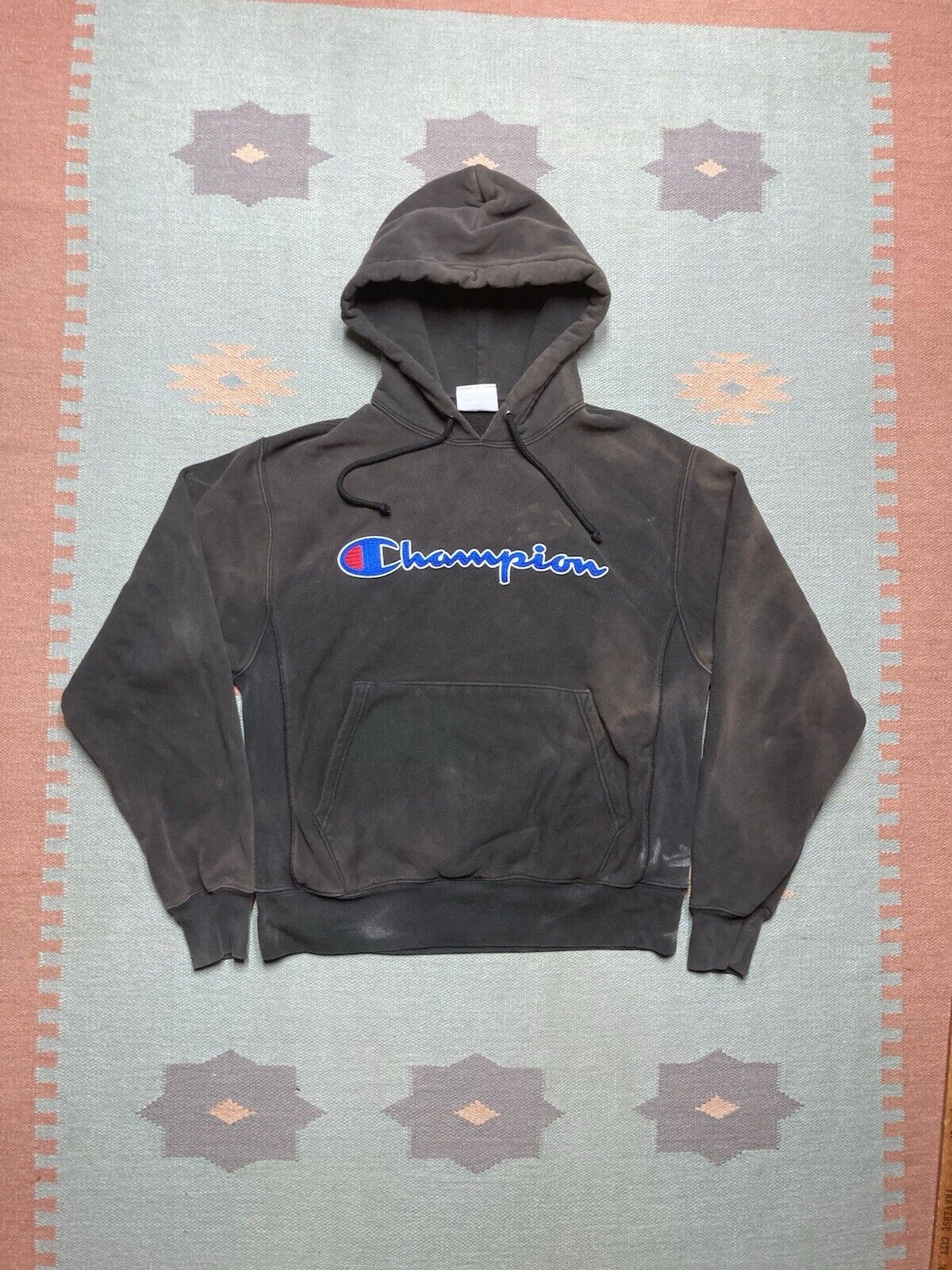 Champion × Vintage Champion reverse weave hoodie pullover fade black spellout M Size US M / EU 48-50 / 2 - 1 Thumbnail