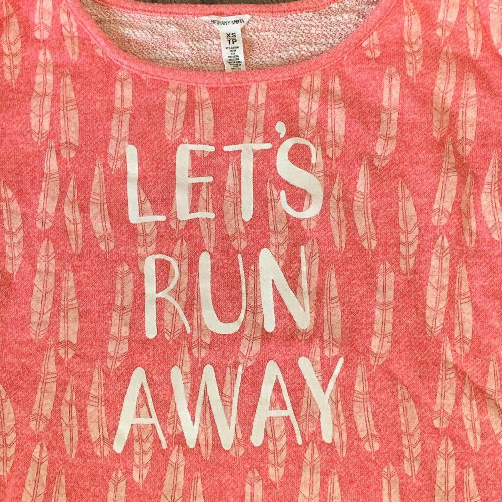Designer Bethany Mota Let's Run Away Crop Sweatshirt, XS Size XS / US 0-2 / IT 36-38 - 4 Thumbnail