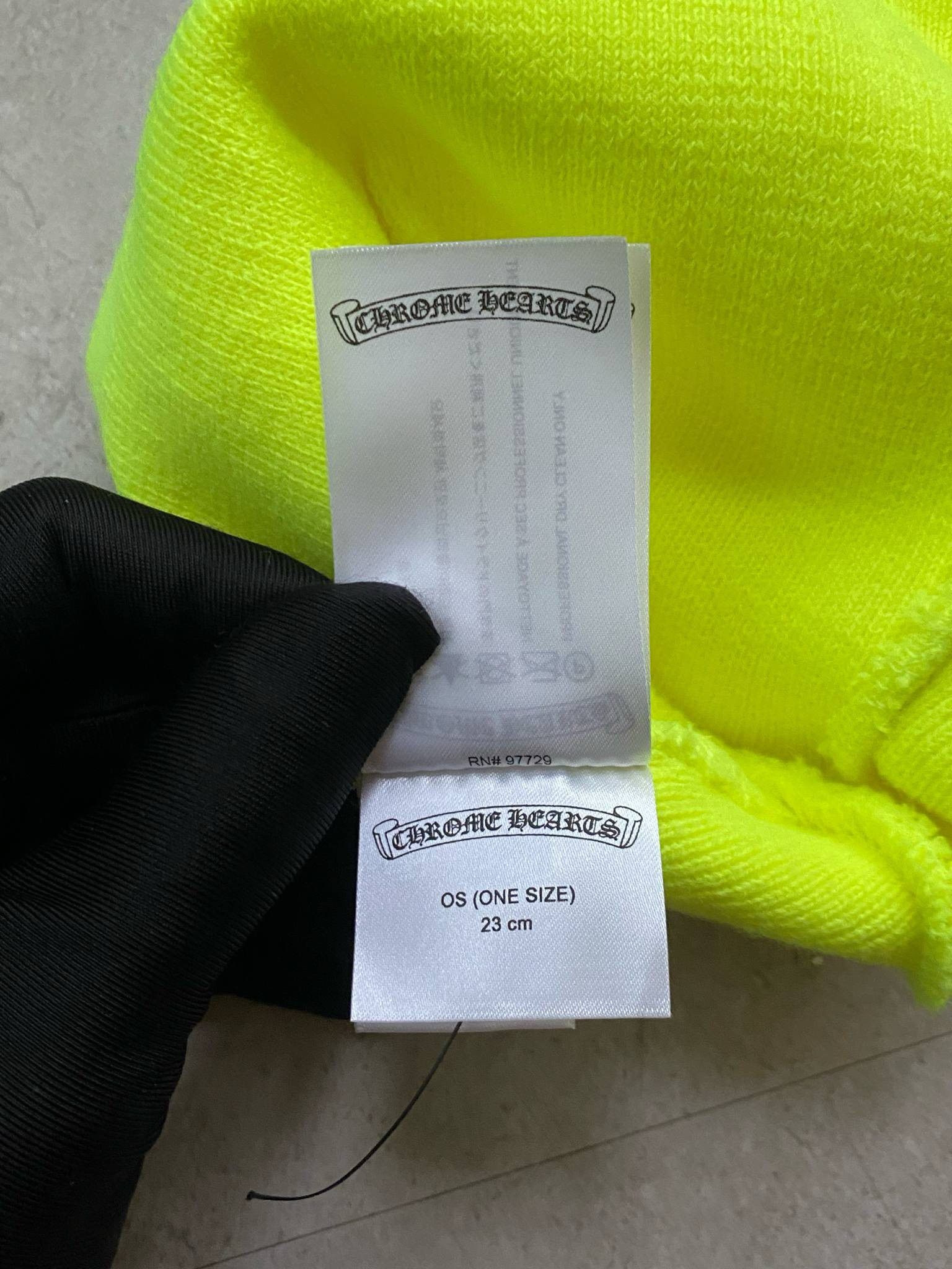 Chrome Hearts Chrome Hearts stacked +CHROME HEARTS+ beanie neon lime Size ONE SIZE - 7 Thumbnail