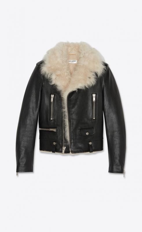 Saint Laurent Paris o1bcso1str1124 Oversized Motorcycle Jacket in Black Size XS / US 0-2 / IT 36-38 - 1 Preview