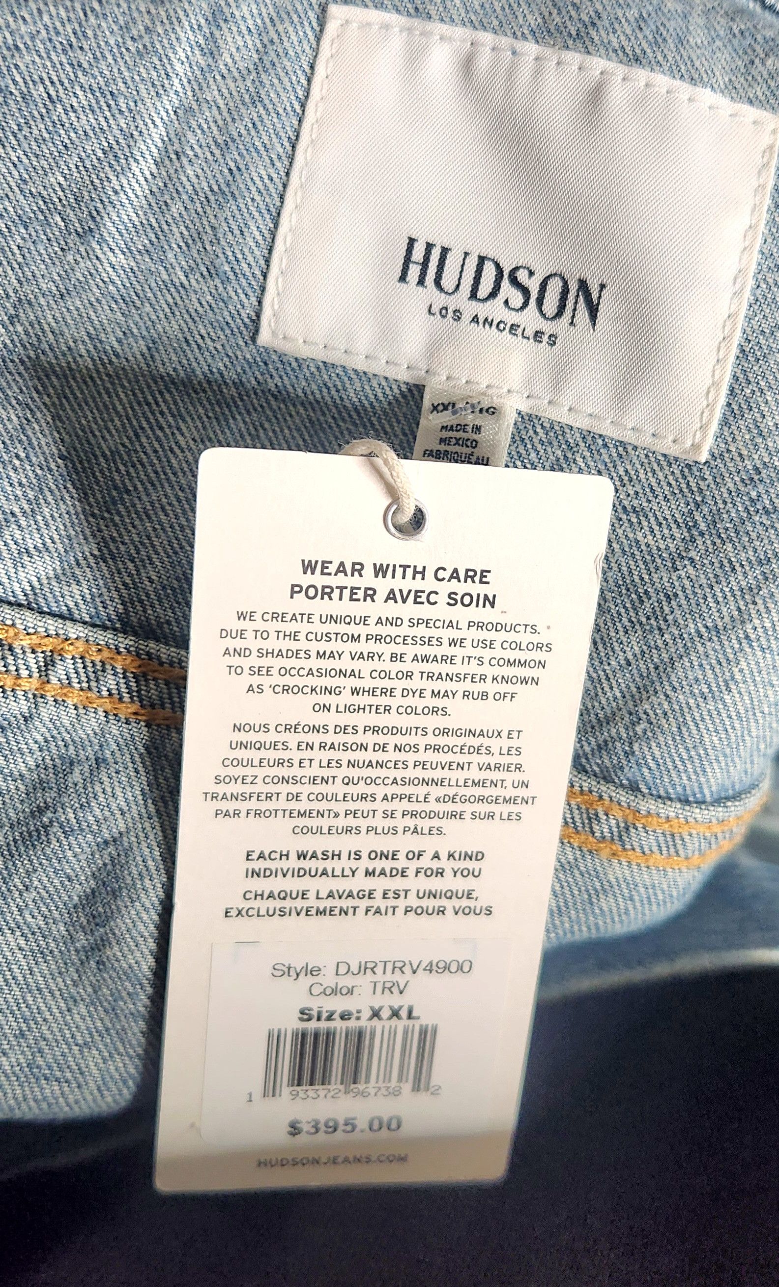 Hudson Hudson Jeans Boxy Ripped Denim Trucker Jacket Distressed Size US XXL / EU 58 / 5 - 12 Thumbnail